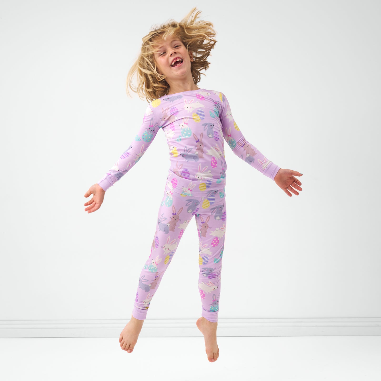 Lavender Hoppy Days Two-Piece Pajama Set、mySite、g9winljtr