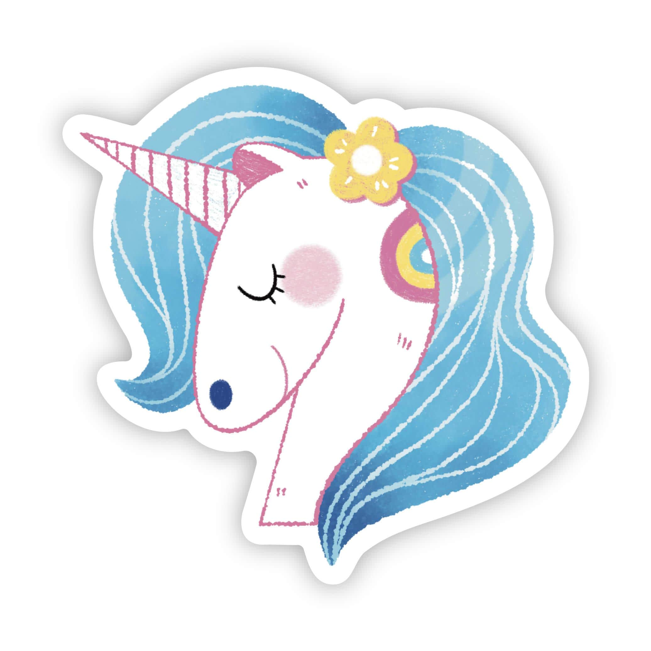  Unicorn Rainbow and Flower Sticker、mySite、ghnorth