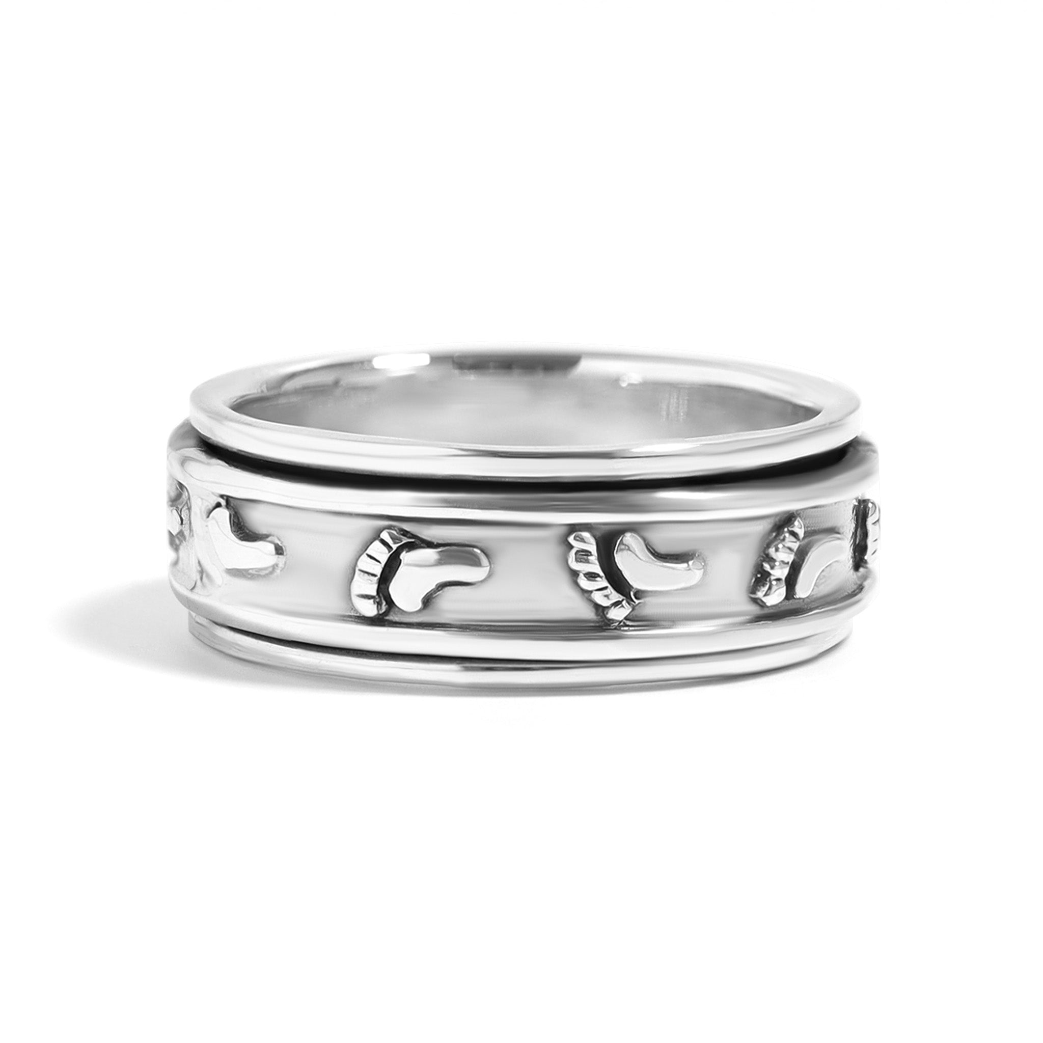Sterling Silver Footprint Spinner Ring / SSR0046、mySite、dreamappss