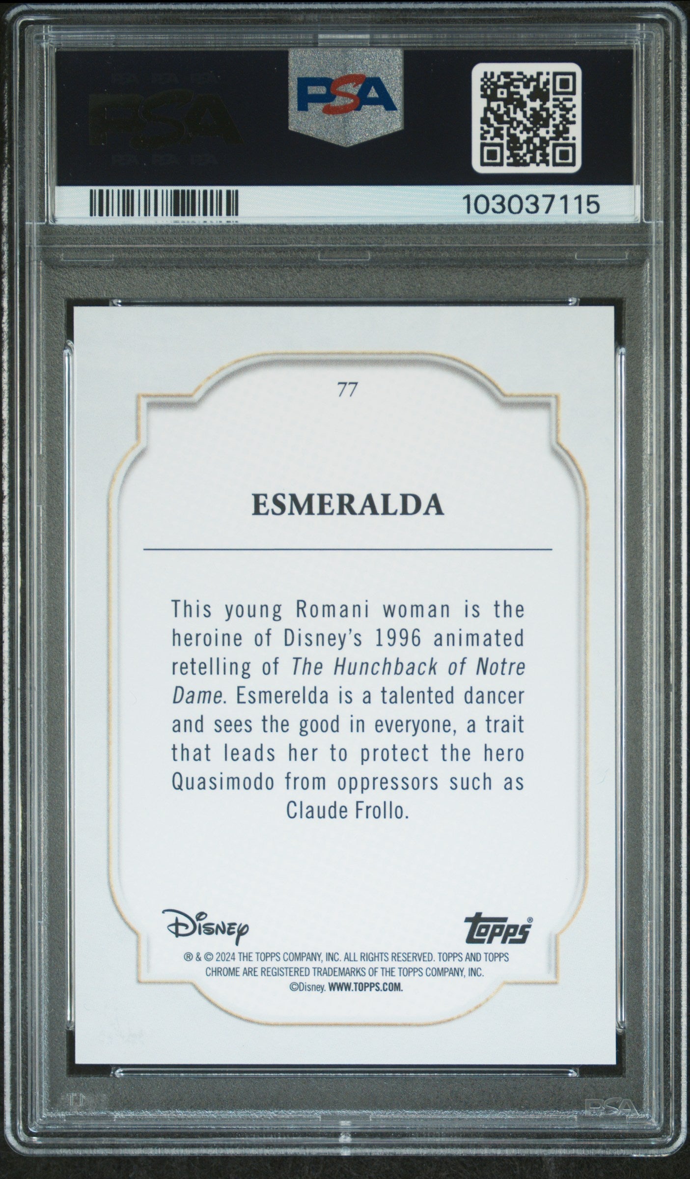 Esmeralda #77 Red 2/5 PSA 10 Topps Chrome Disney Sapphire Edition 2024、mySite、waistdrama