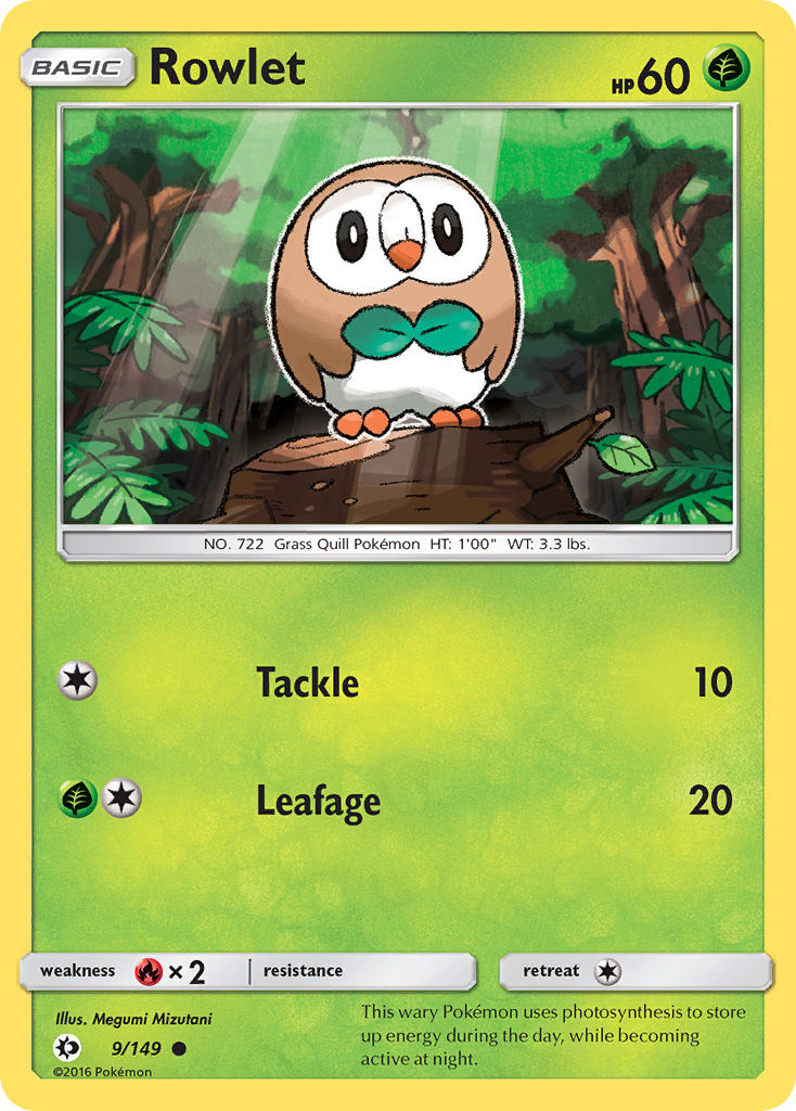 Rowlet (9/149) Sun & Moon: Base Set、mySite、waistdrama