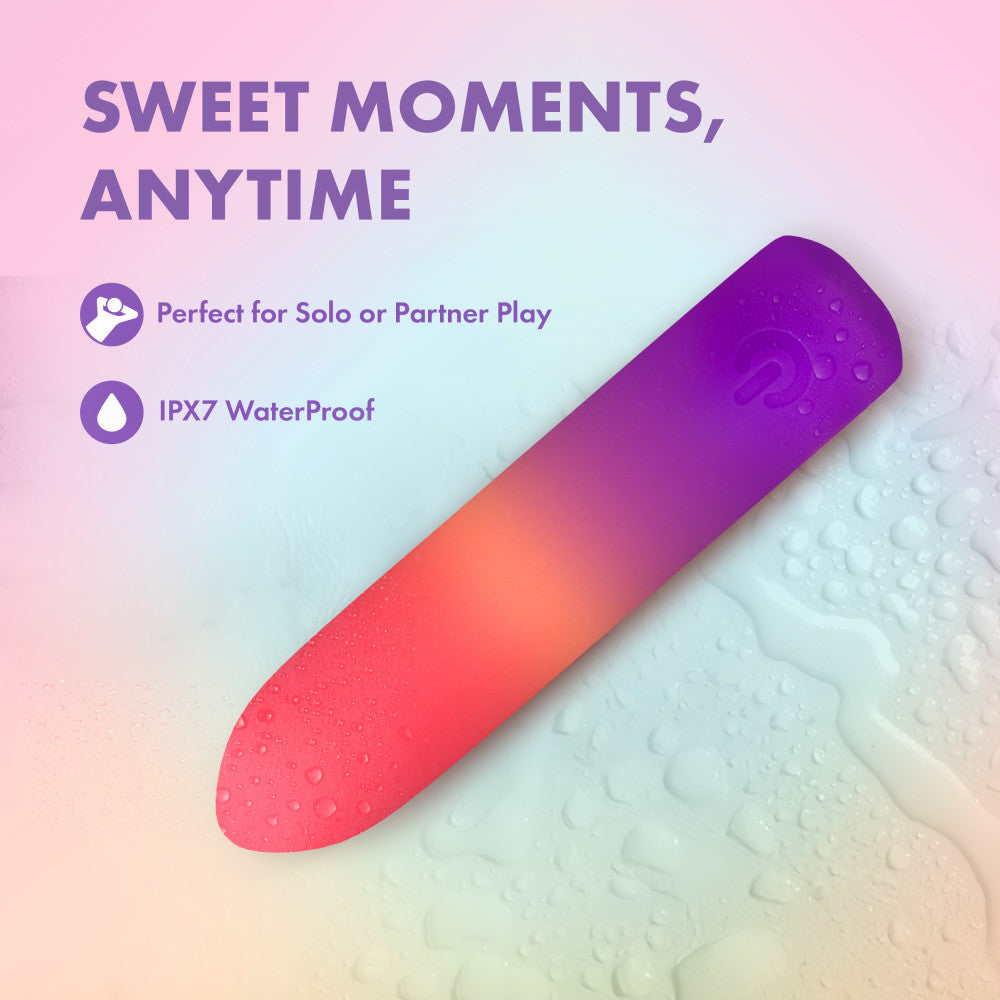 Play With Me by Blush ®| Cotton Candy 4 Inch Silicone Bullet Vibrator – USB Rechargeable Clitoral Nipple Massager – In Multicolor、mySite、bottomscart
