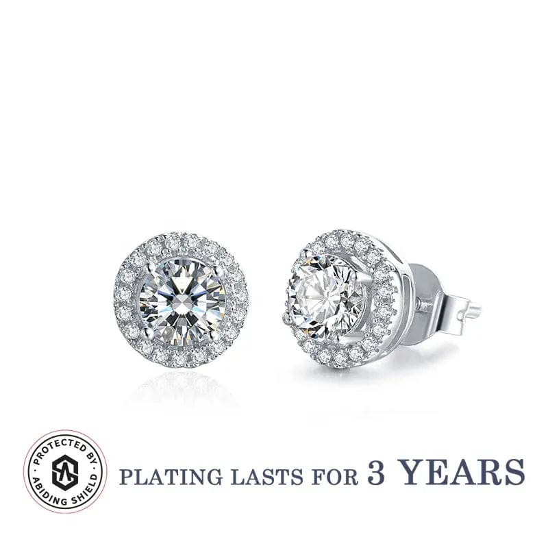Moissanite Halo Jewelry 1ct Center Stone, 925 Sterling Silver Colors Available!、mySite、g9winljtr