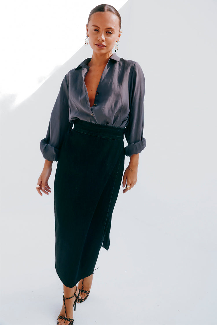 Black Denim Jaspre Skirt、mySite、solidvoid