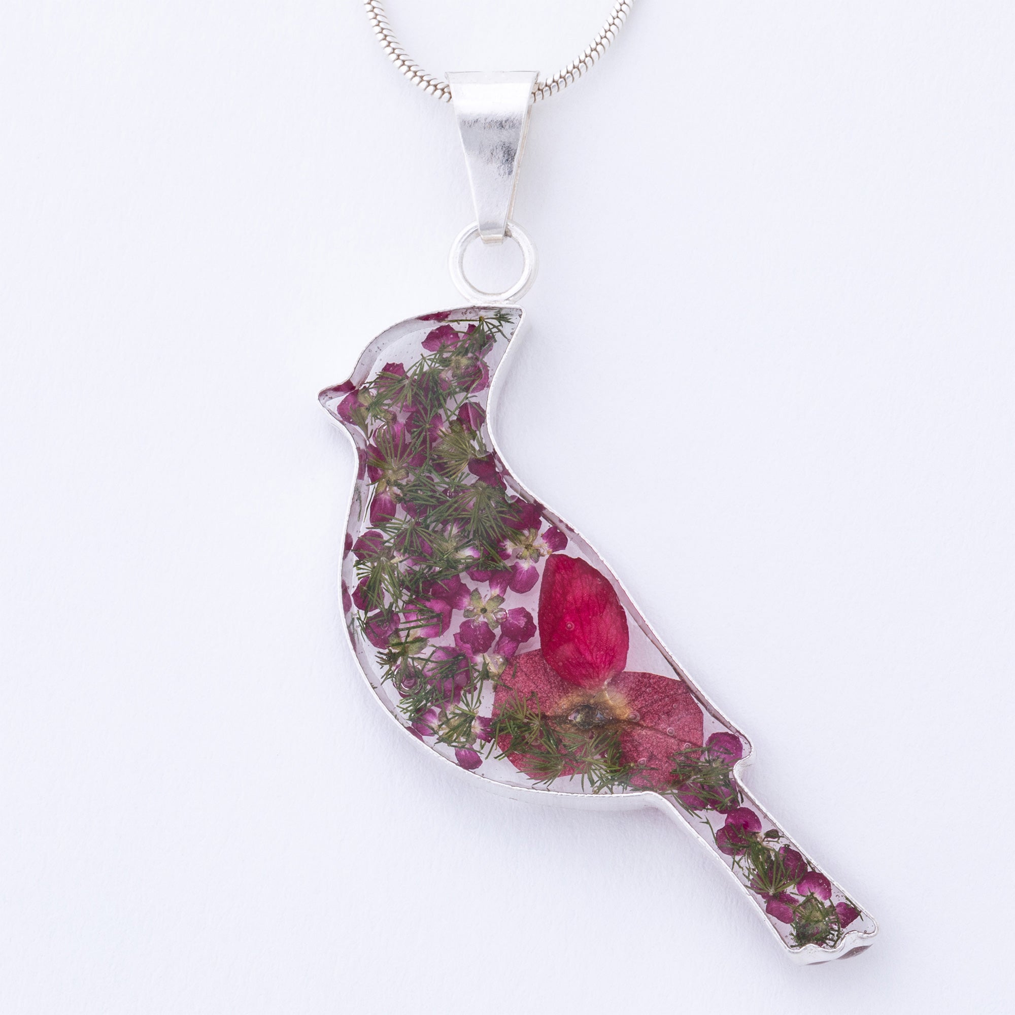 Real Flowers & Sterling Cardinal Necklace、mySite、camillekostekn