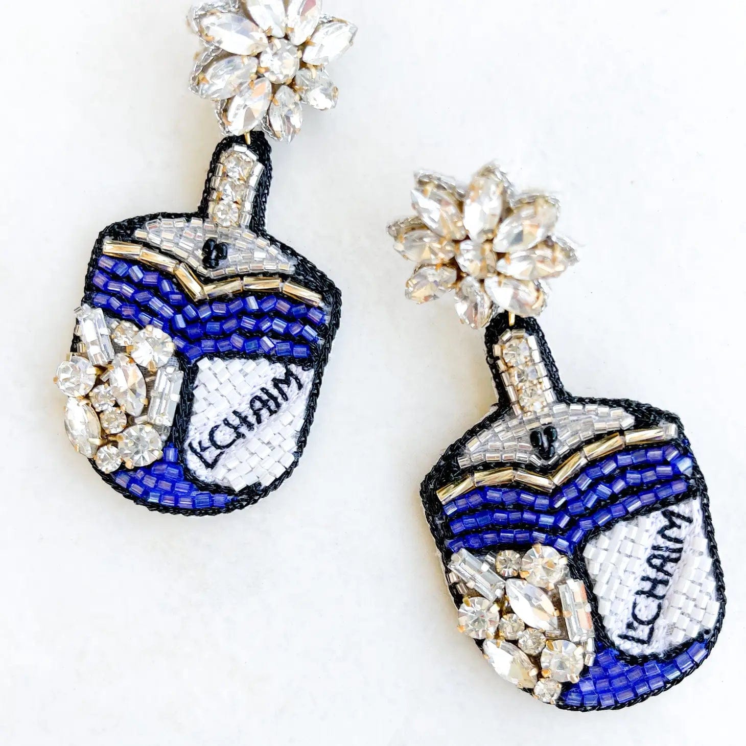 Sparkly L'chaim Dreidel Earrings、mySite、topwebapps