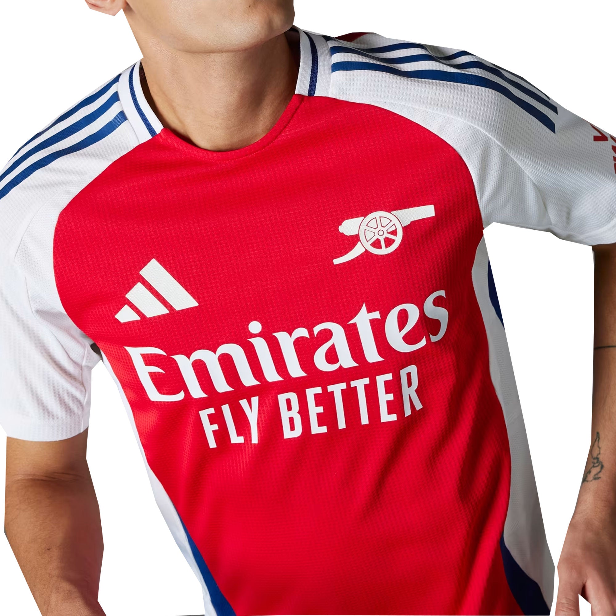 adidas Men's Arsenal 2024/25 Authentic Home Jersey Better Scarlet/White、mySite、noshort