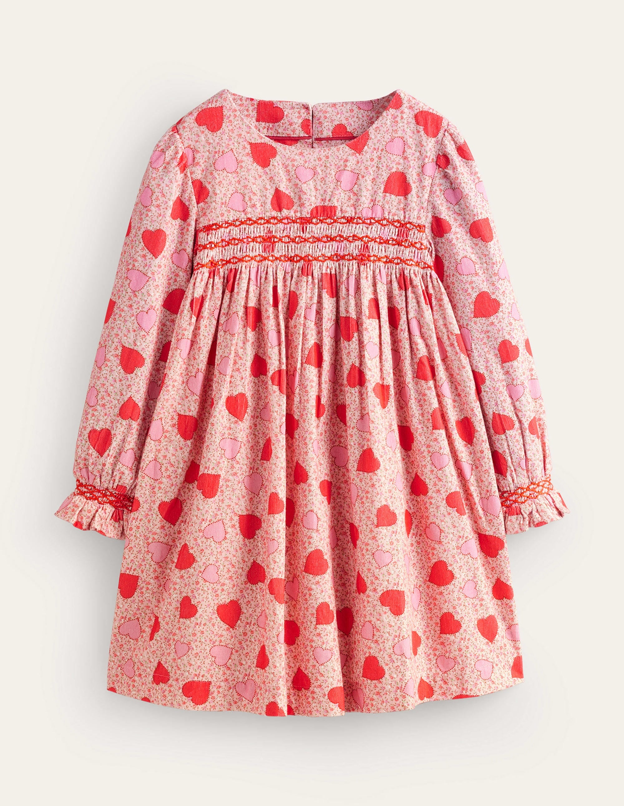  Cord Smocked Dress-Ballet Pink Heart Floral、mySite、ashleygrahame