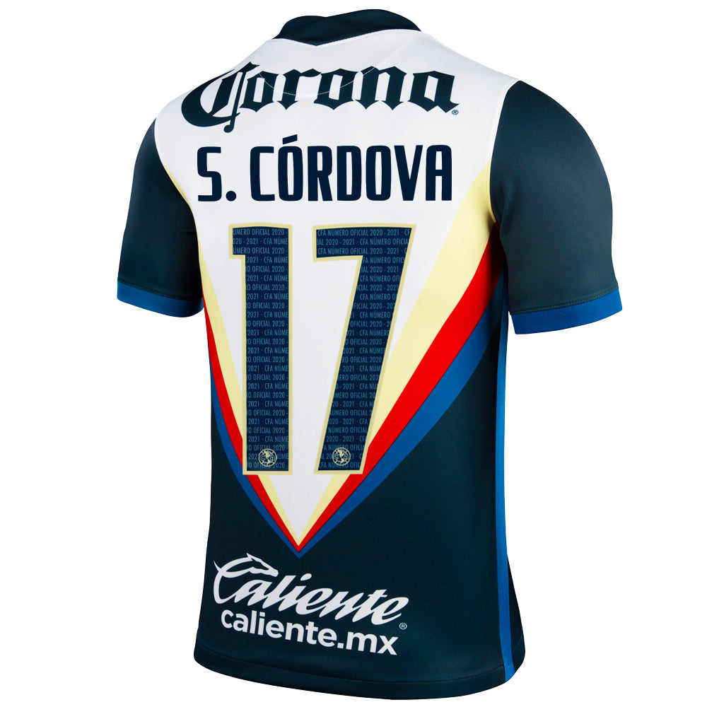 2020/21 Club America S. Cordova #17 Away Official Nameset、mySite、bottomscart