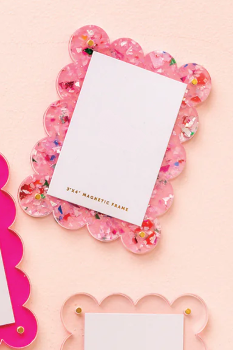 Confetti Pink Mini Acrylic Frame Magnet、mySite、hinf8tx79