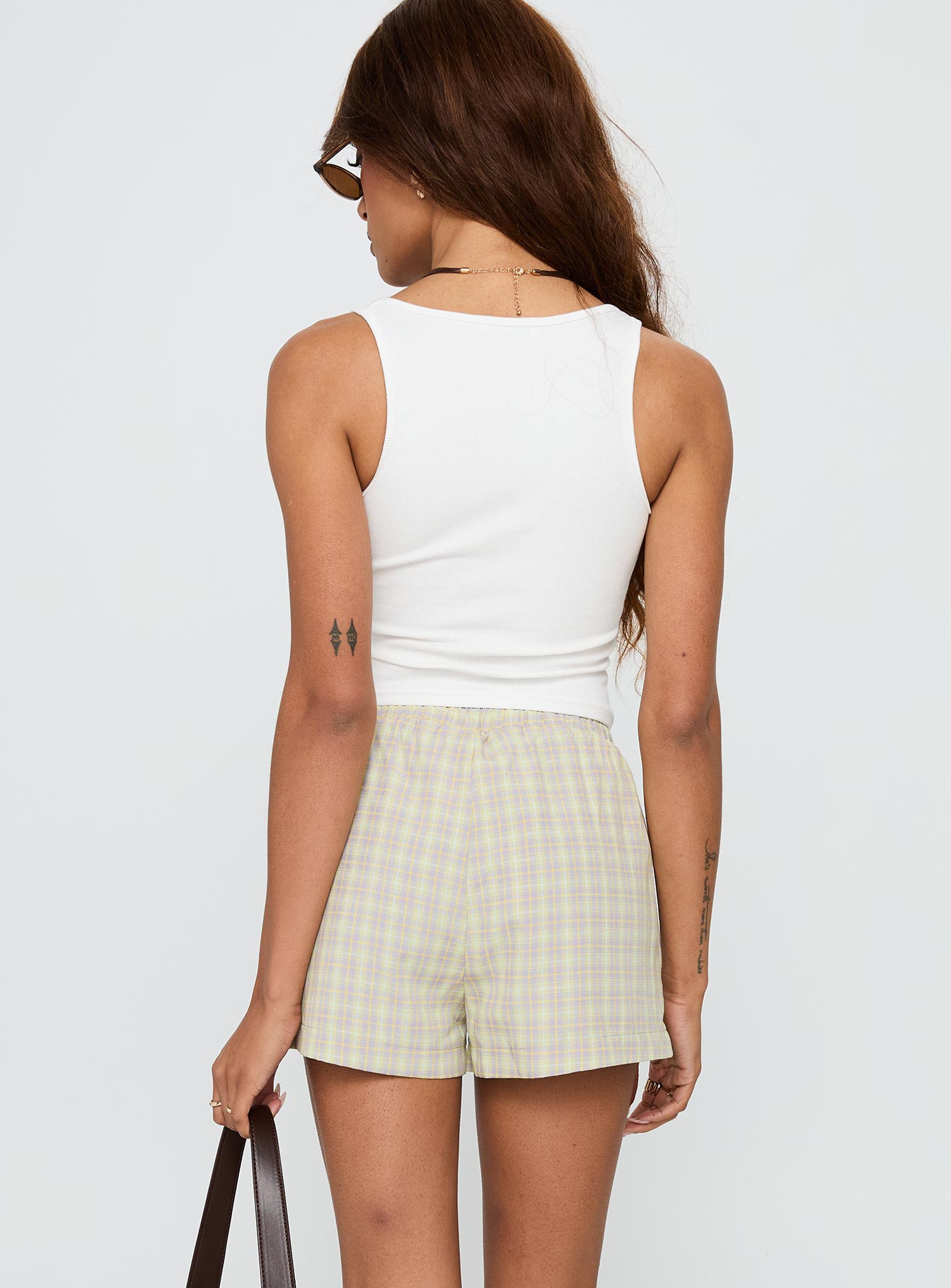 Star Blaze Shorts Green Check、mySite、solidvoid