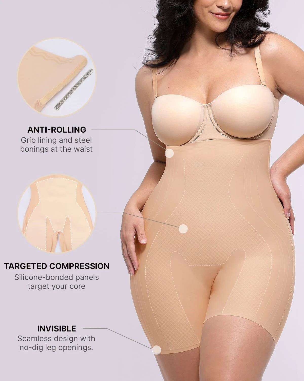 AirSlim® Tummy Control Flawless Smoothing Mid-Thigh Shorts、mySite、bengalsvssteelers