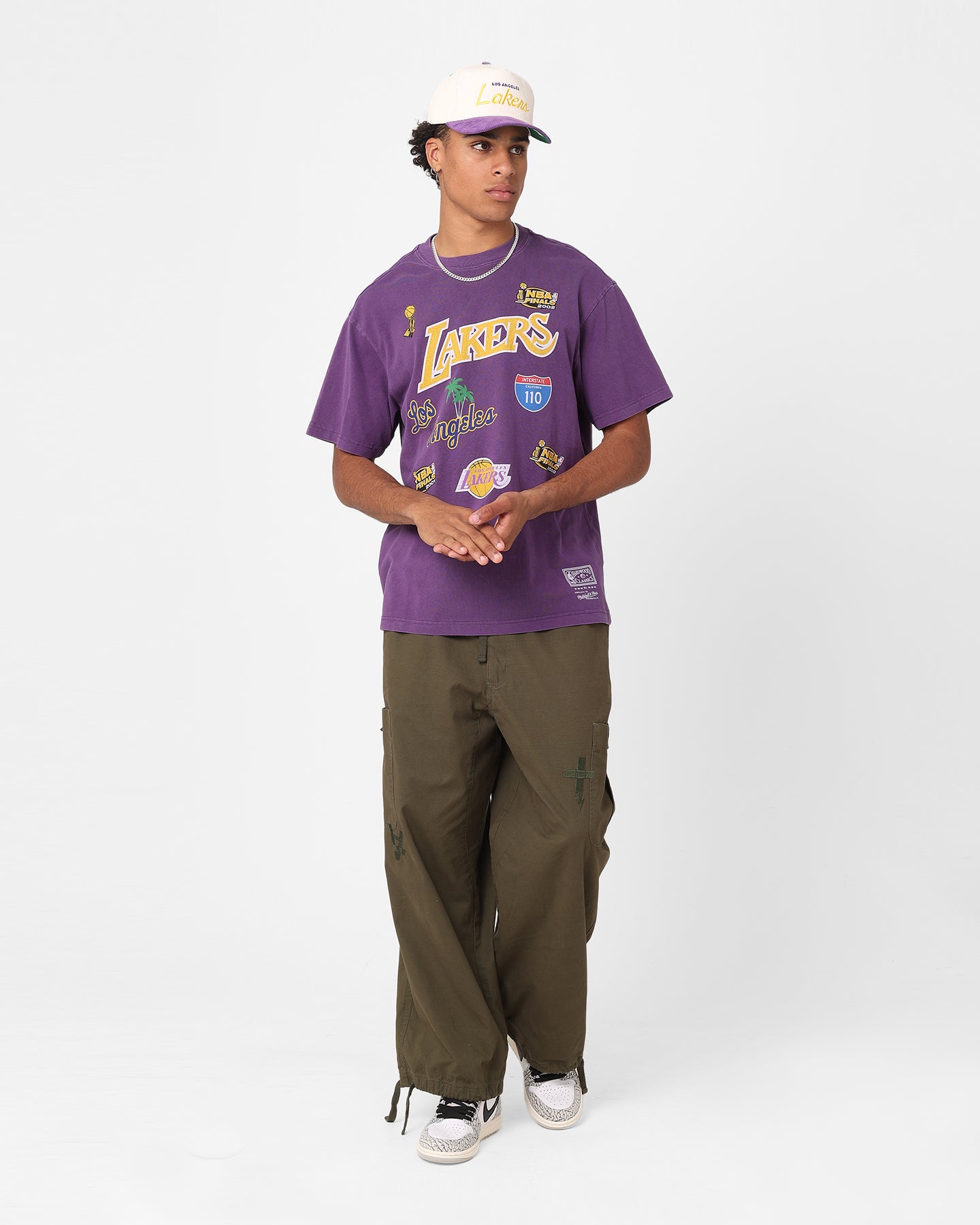 Mitchell & Ness Los Angeles Lakers Highway Logo T-Shirt Lakers Purple、mySite、zt4zffjzw