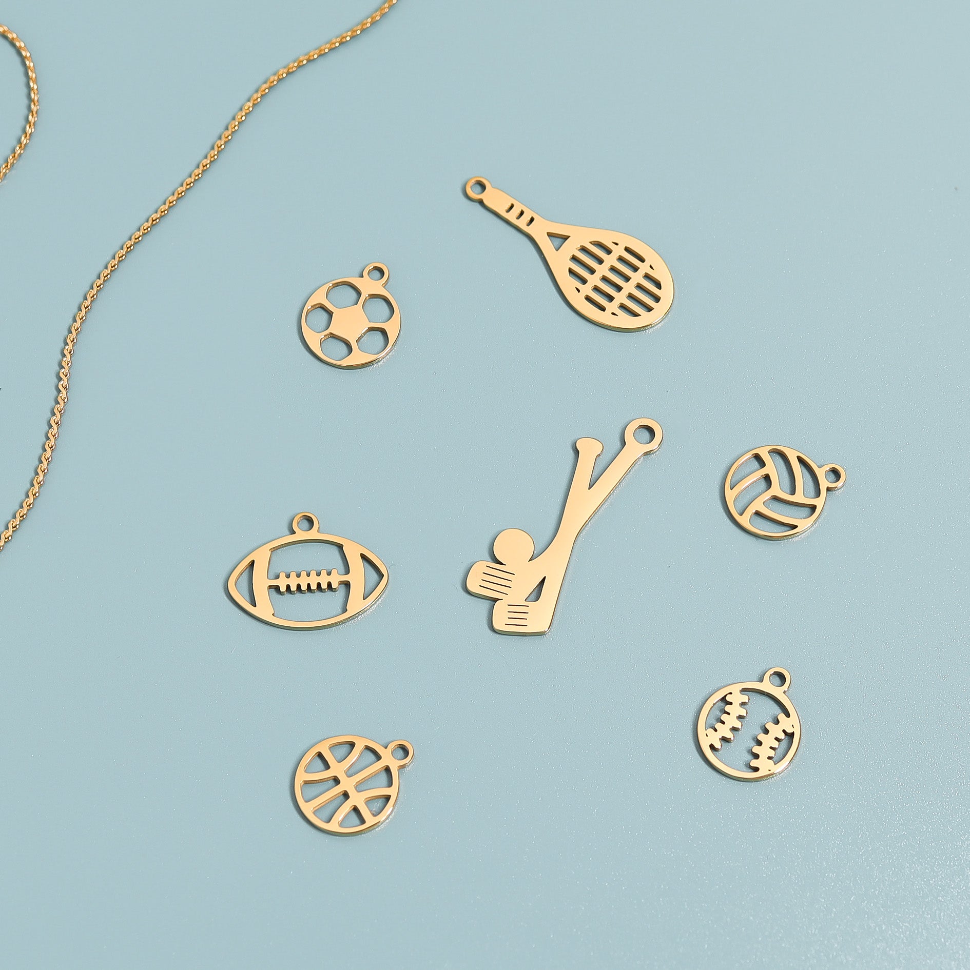 18K Gold PVD Stainless Steel Baseball Charm / PDL0151、mySite、dreamappss