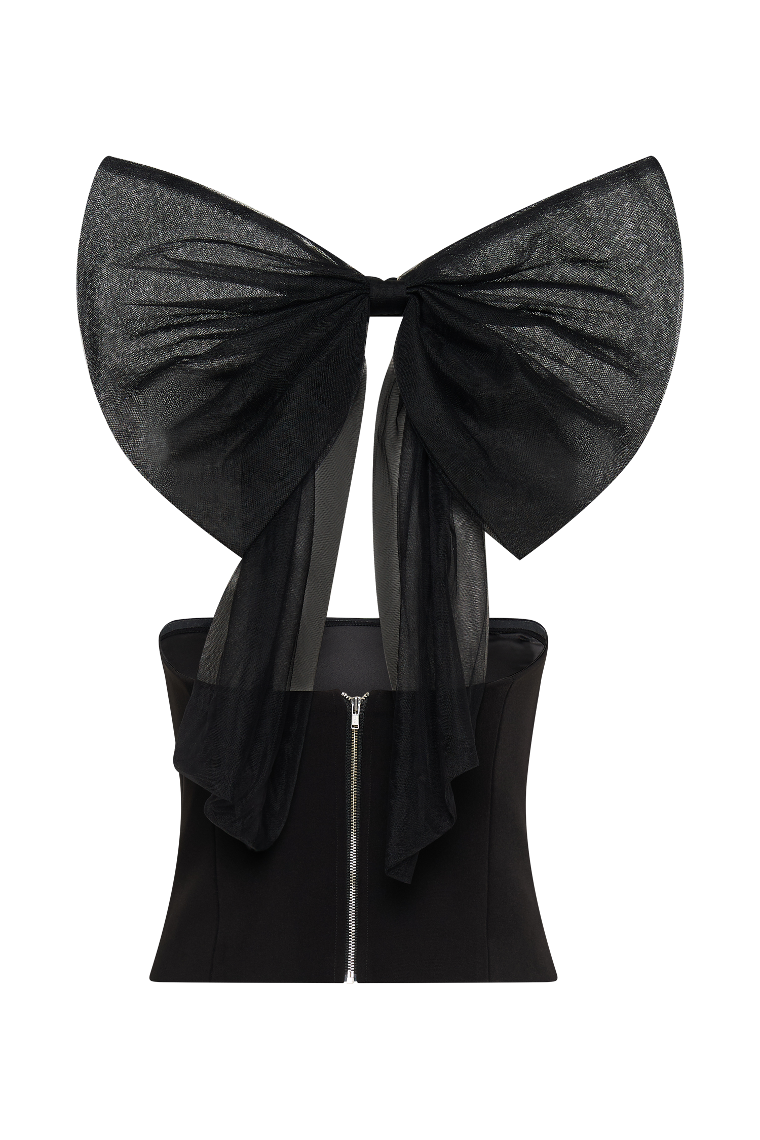 Maryam Tulle Bow Top - Black、mySite、solidvoid