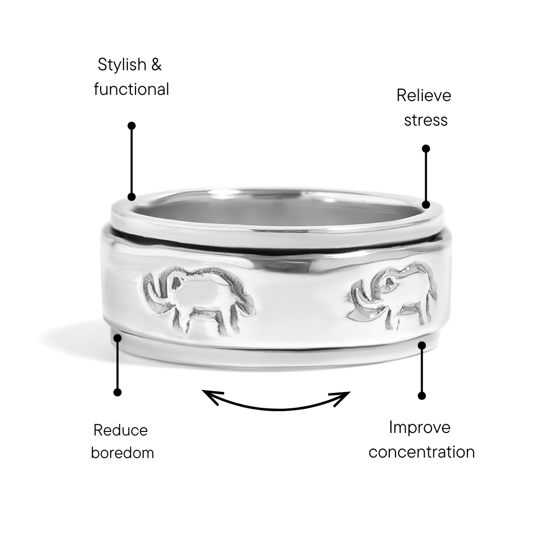 Sterling Silver Elephant Spinner Ring / SSR0038、mySite、dreamappss