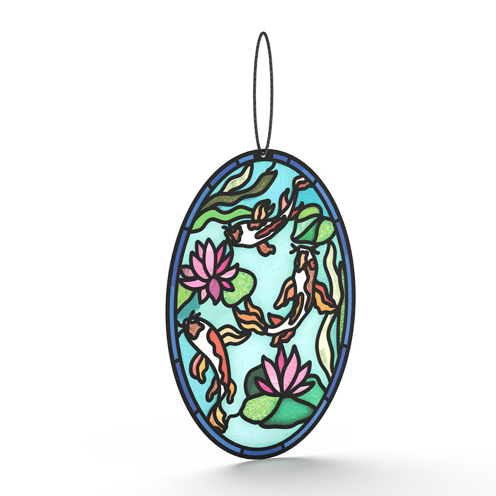 Quiet Moment Koi Pond Suncatcher Card、mySite、solidvoid