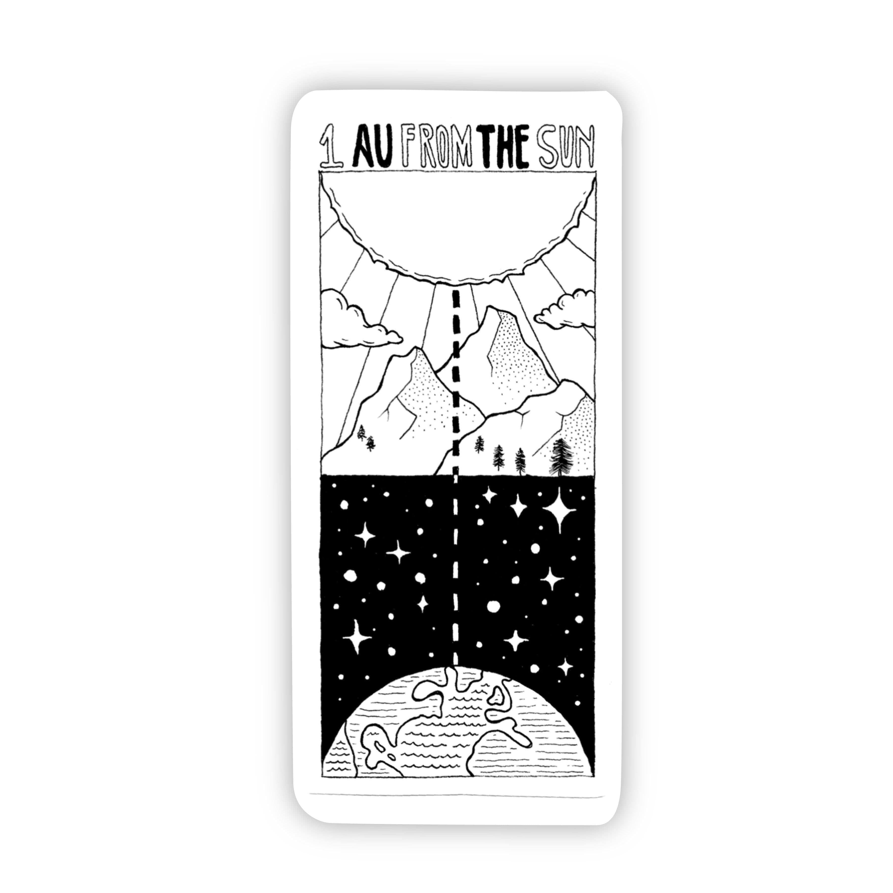  1 AU From the Sun Space Sticker Black & White、mySite、elrpsem3k