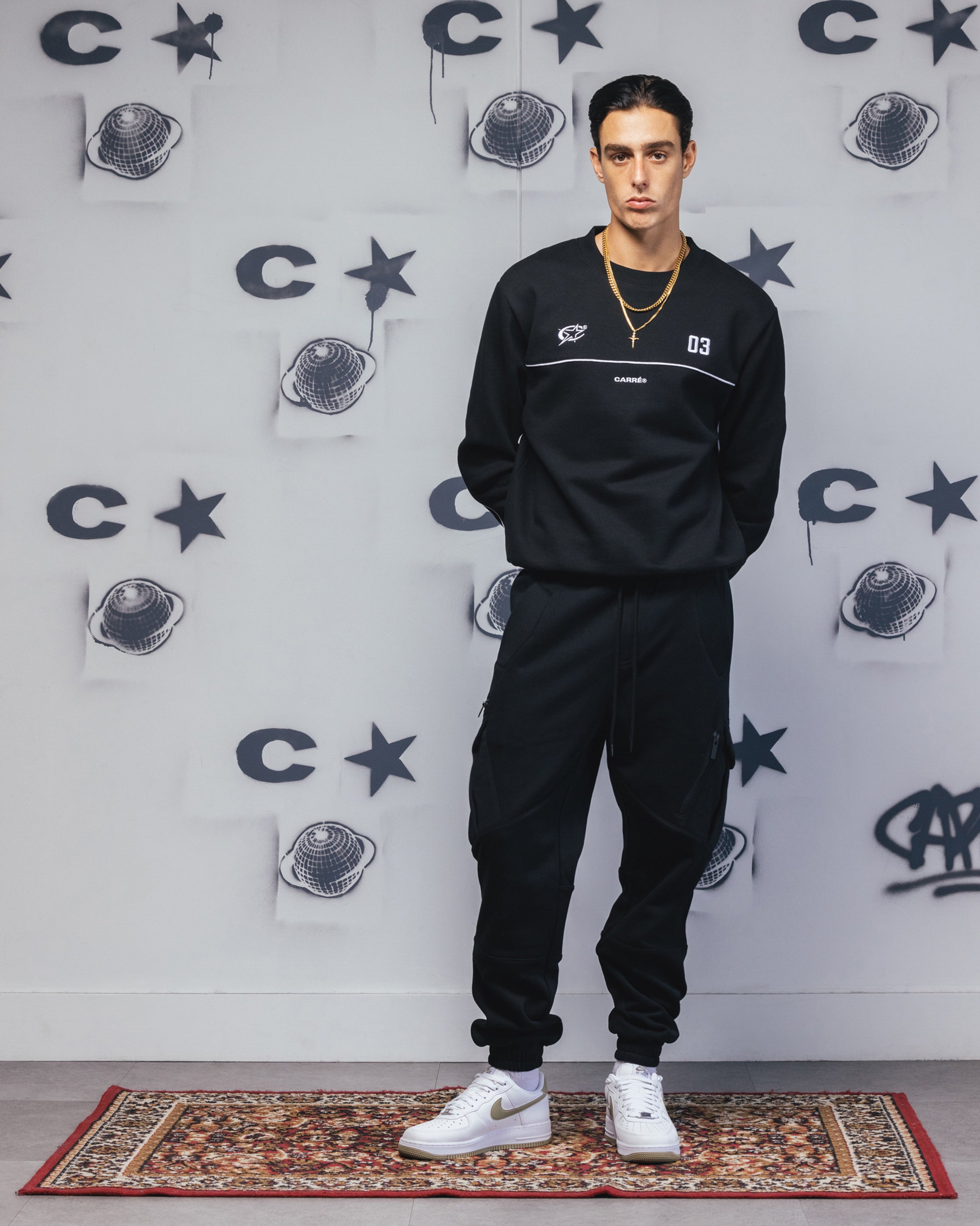 Carre Trainer Oversized Panelled Crewneck Black、mySite、zt4zffjzw