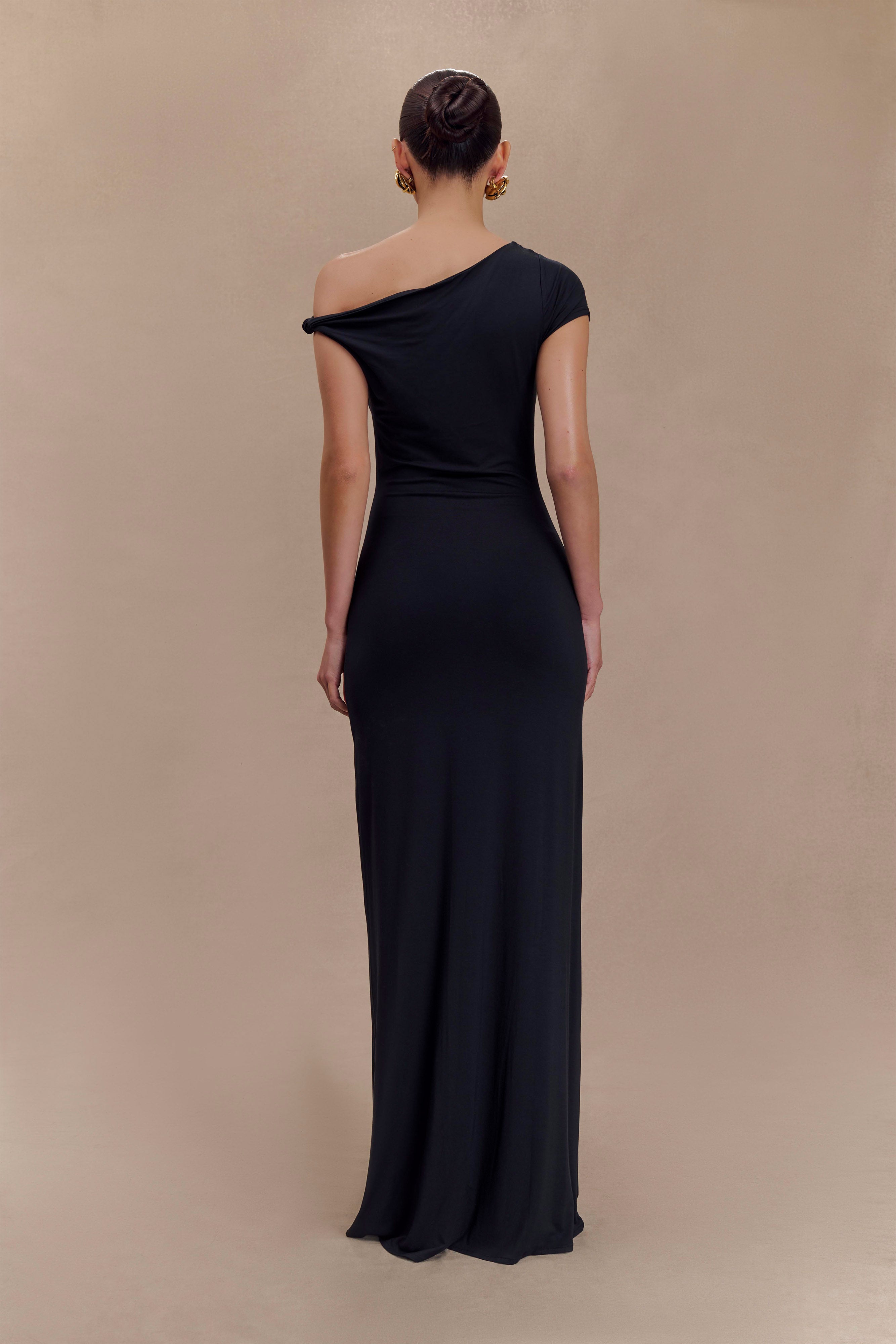 Tamsin Short Sleeve Modal Maxi Dress - Black、mySite、solidvoid
