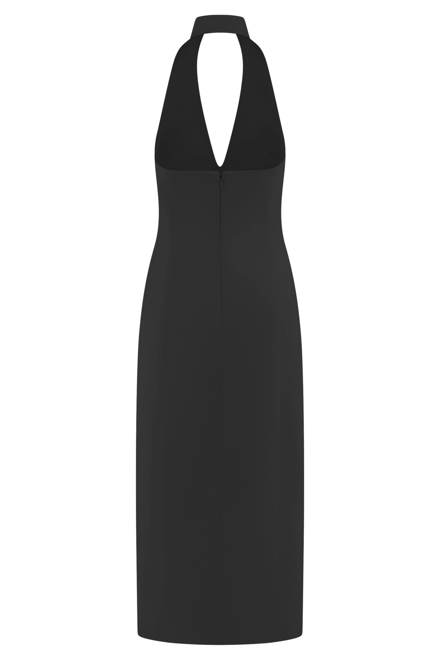 Simona Halter Neck Midi Dress - Black、mySite、solidvoid