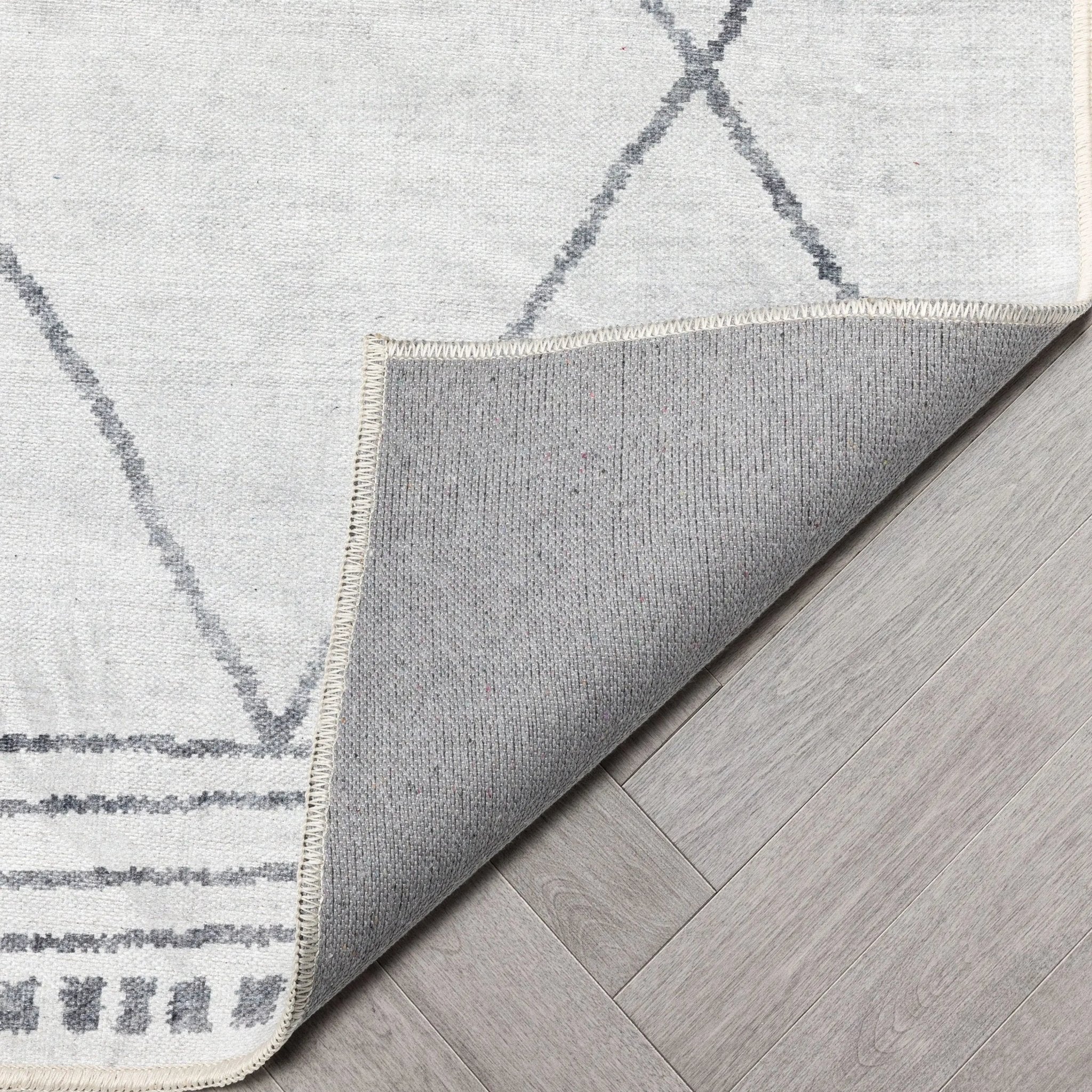 Bryn Moroccan Lattice Trellis Ivory Grey Area Flat-Weave Rug、mySite、gigharbornorthrealestate