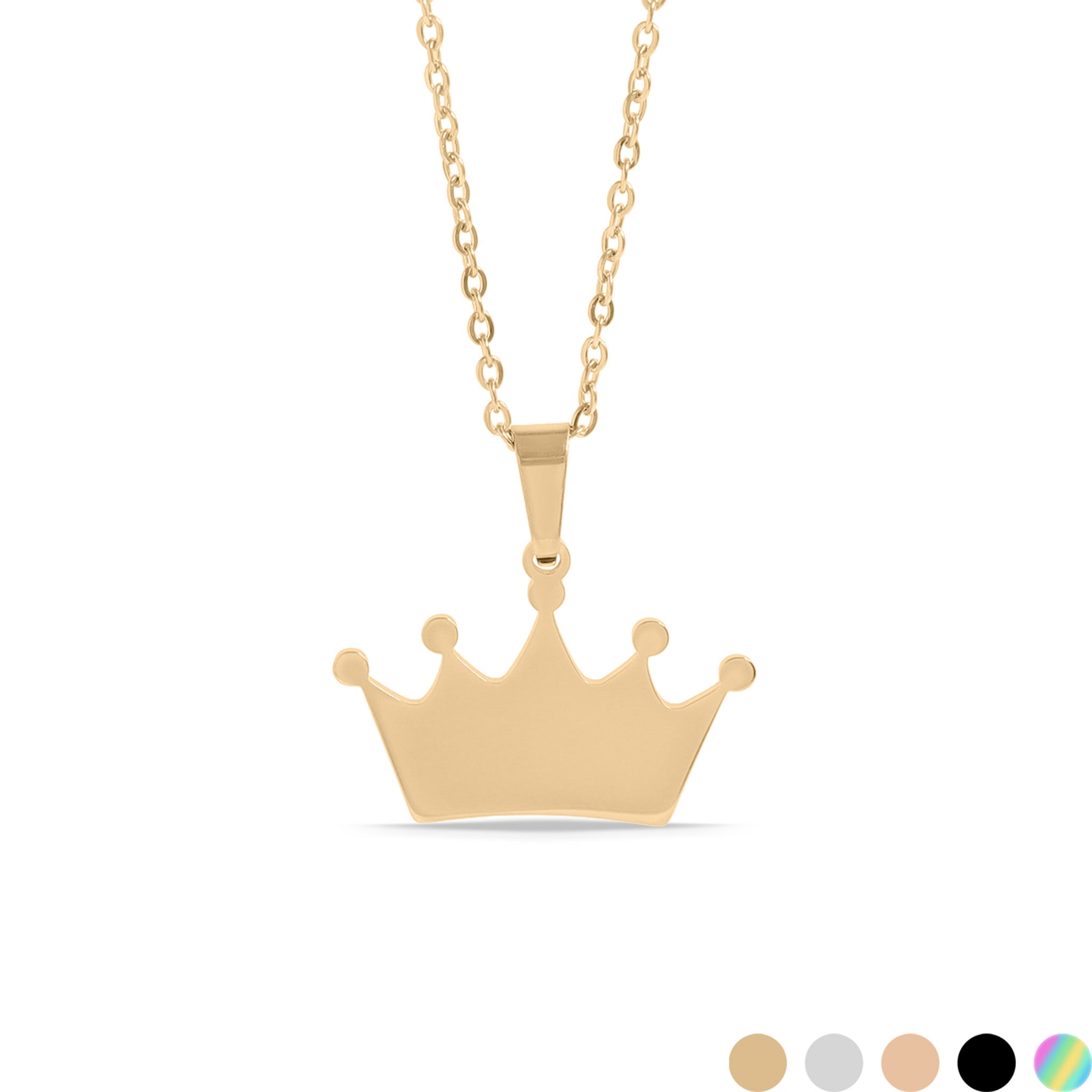 18K Gold PVD Stainless Steel Blank Crown Necklace / SBB0262、mySite、dreamappss
