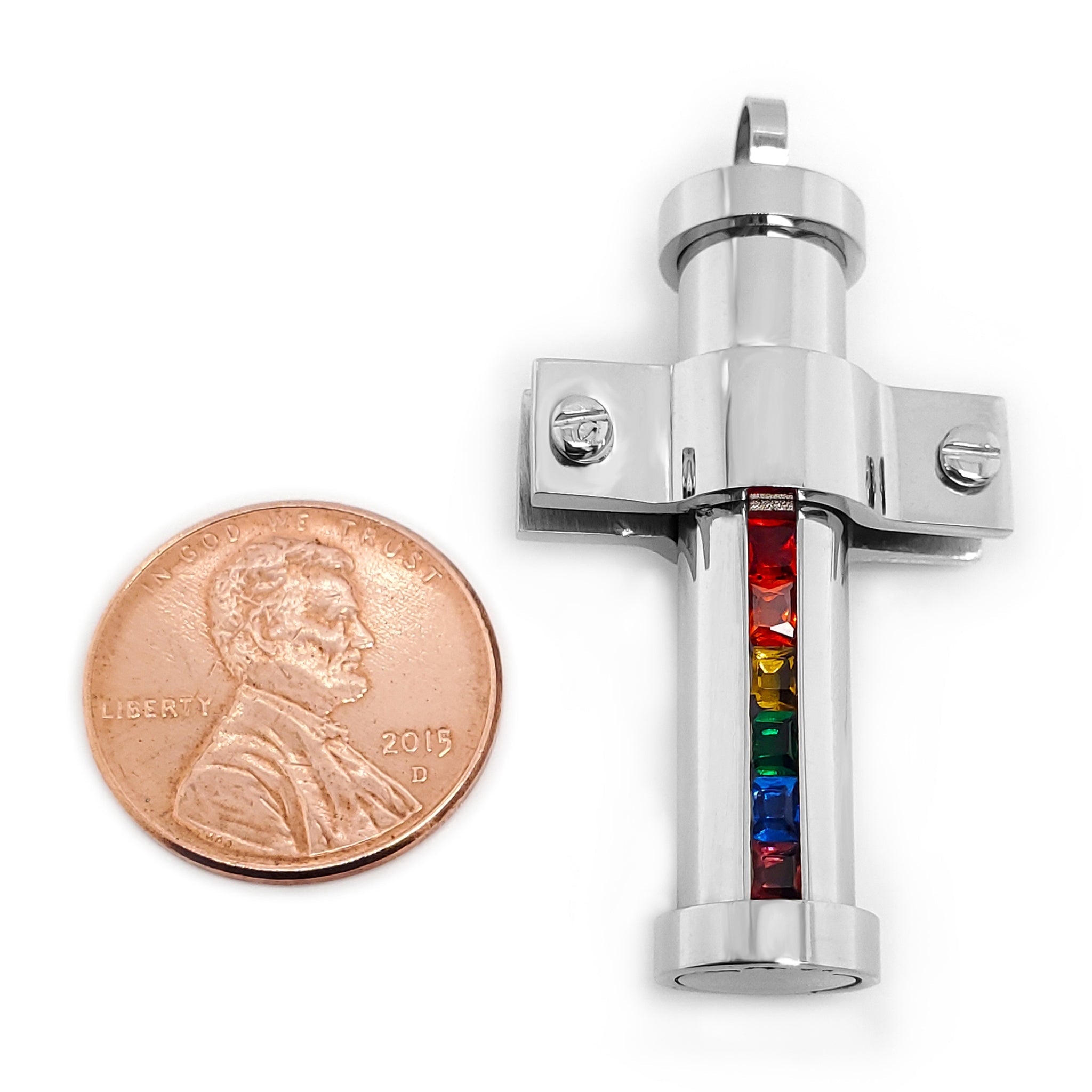 Stainless Steel Cubic Zirconia Rainbow Pride Pendant / GPP4359、mySite、dreamappss