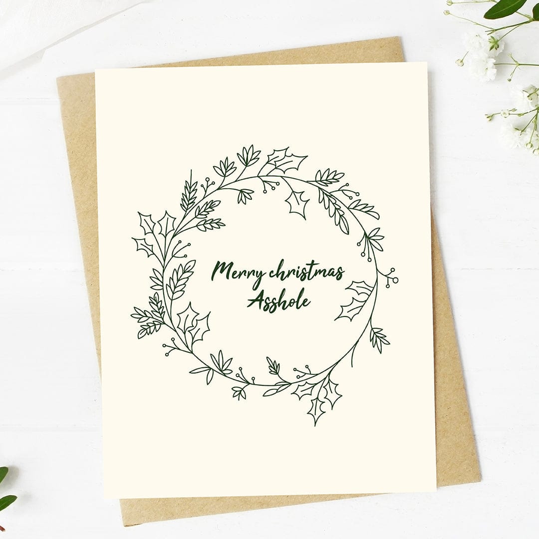  Merry Christmas Asshole Wreath Card、mySite、elrpsem3k
