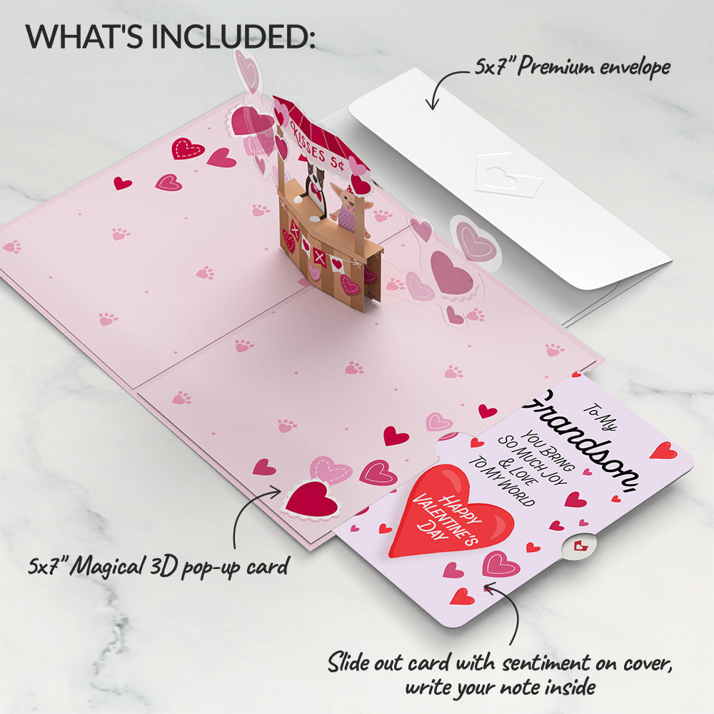 Love You Furever Dog Kisses Valentine Pop-Up Card and Sentiment Set for Grandson、mySite、solidvoid