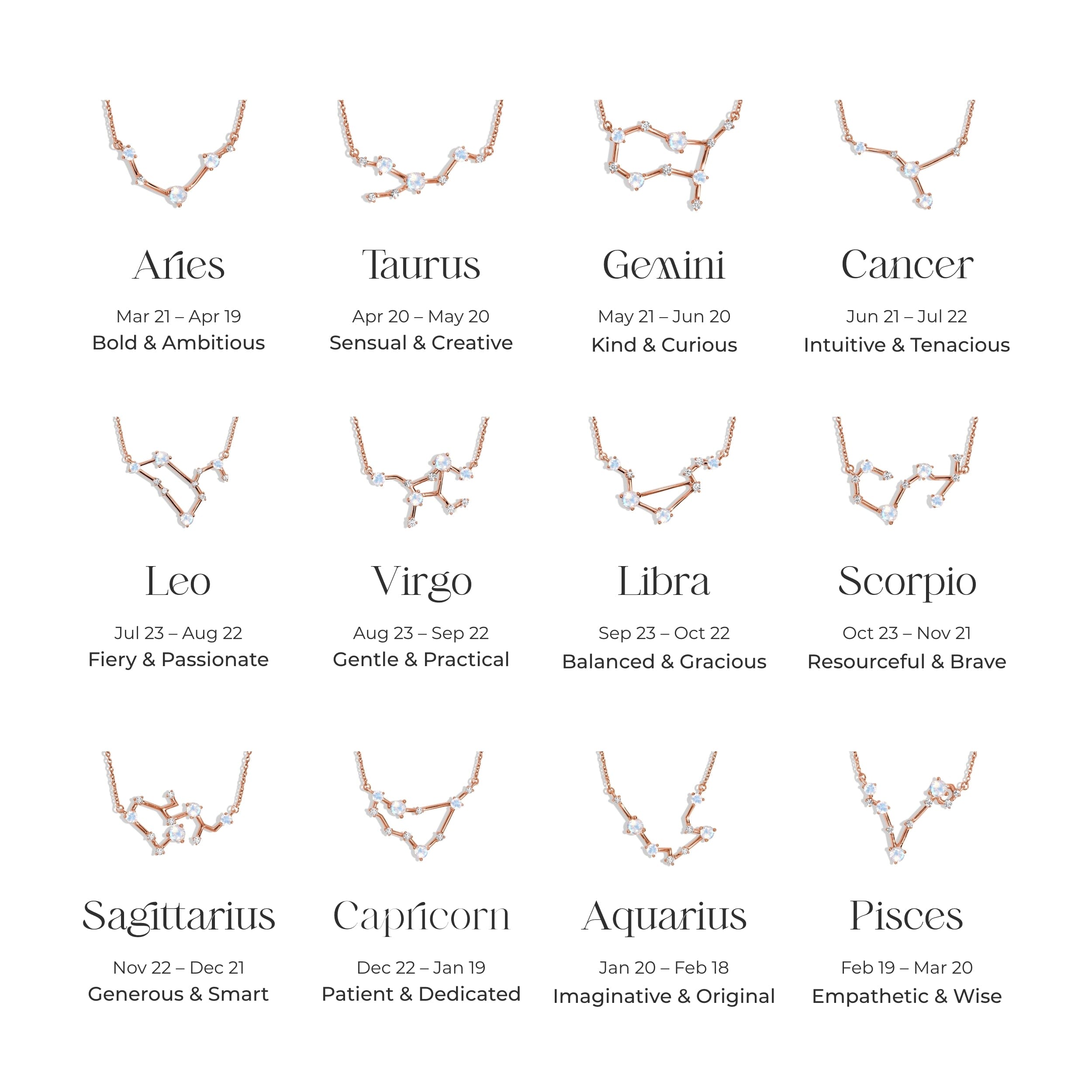 Moonstone Necklace - Aquarius Zodiac Constellation、mySite、hinf8tx79