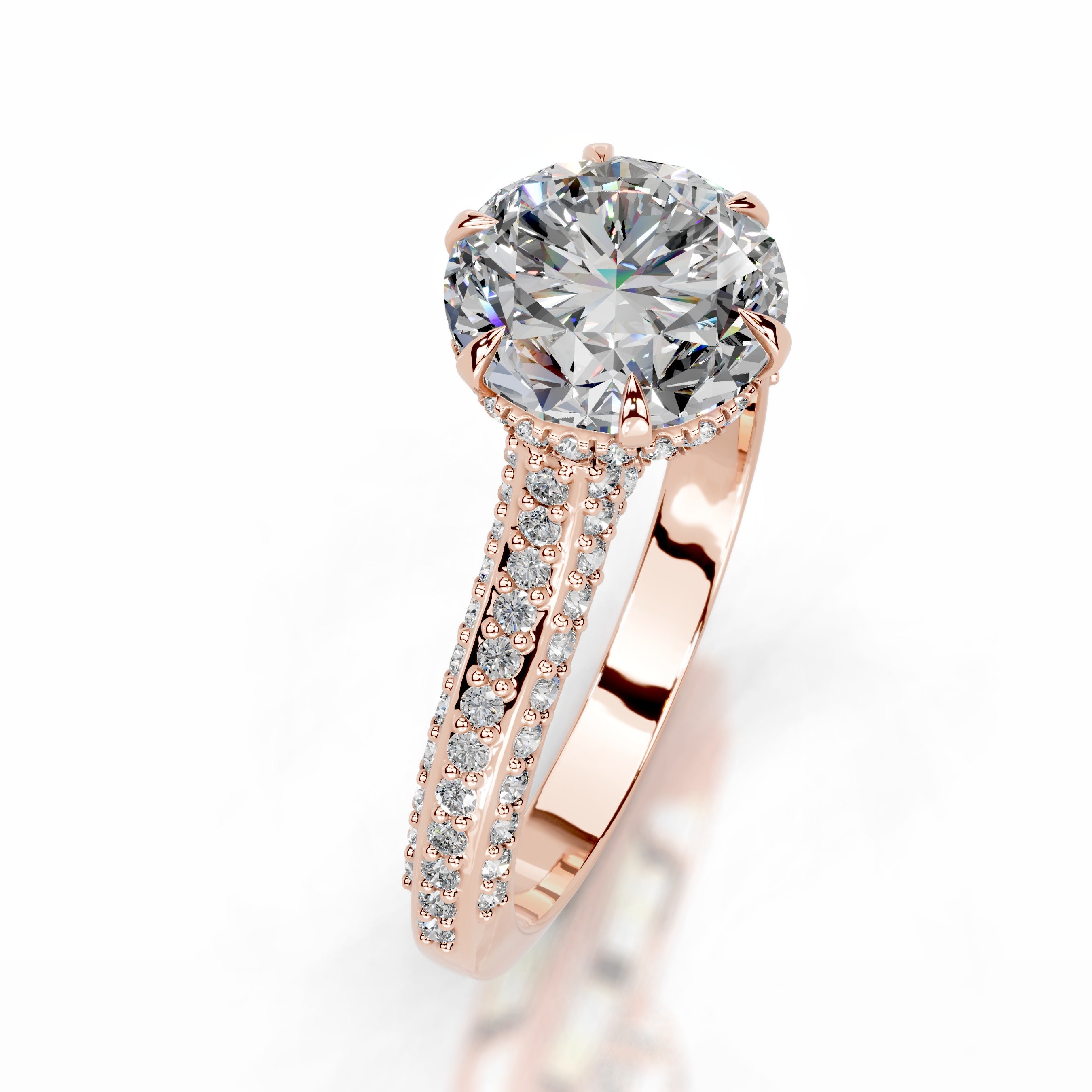 Joana Moissanite & Diamond Ring - 14K Rose Gold、mySite、hinf8tx79