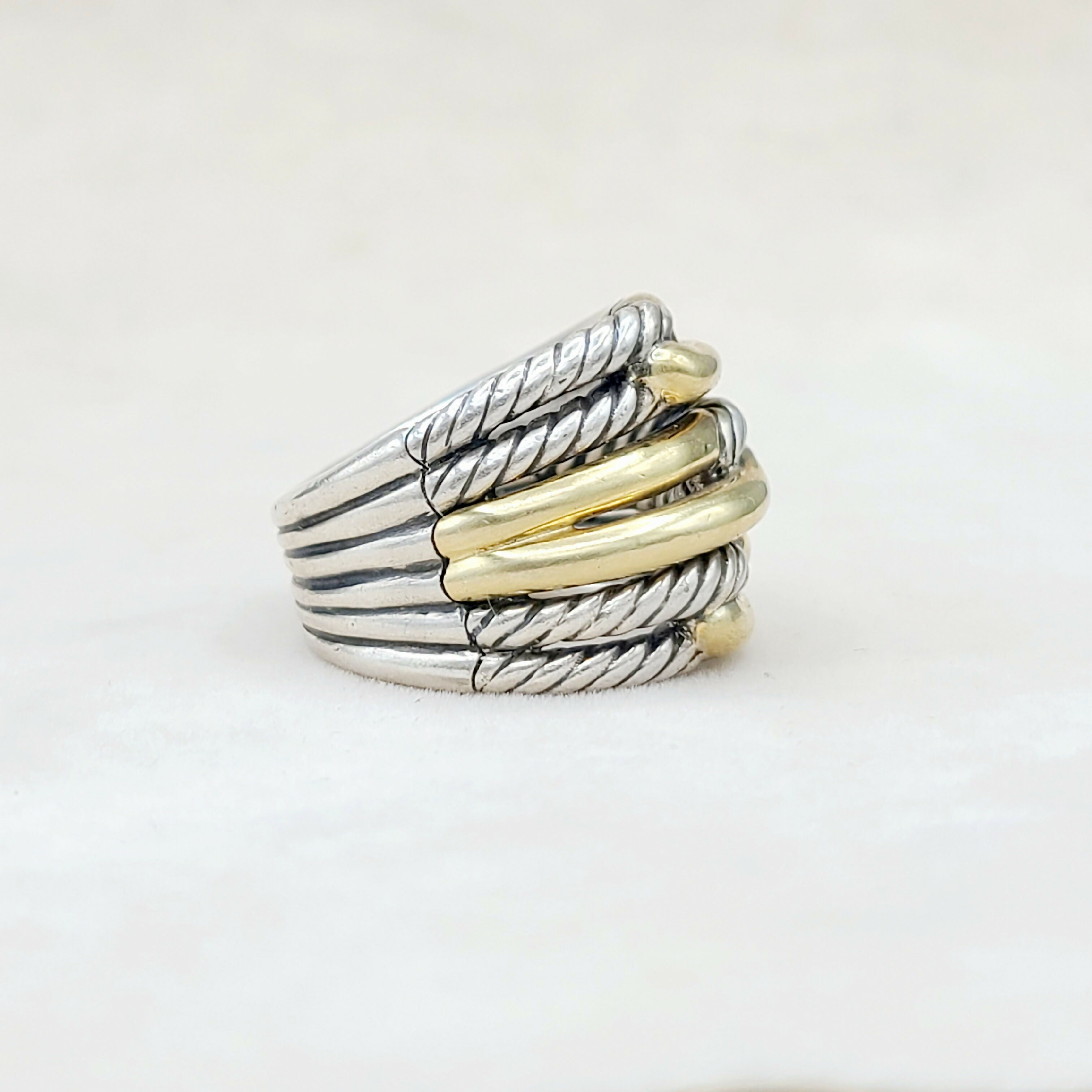 David Yurman Triple- Loop Labyrinth Ring With 18k Gold、mySite、hinf8tx79