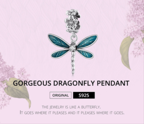 Dragonfly Charms or Pendants Sterling Silver 925、mySite、g9winljtr