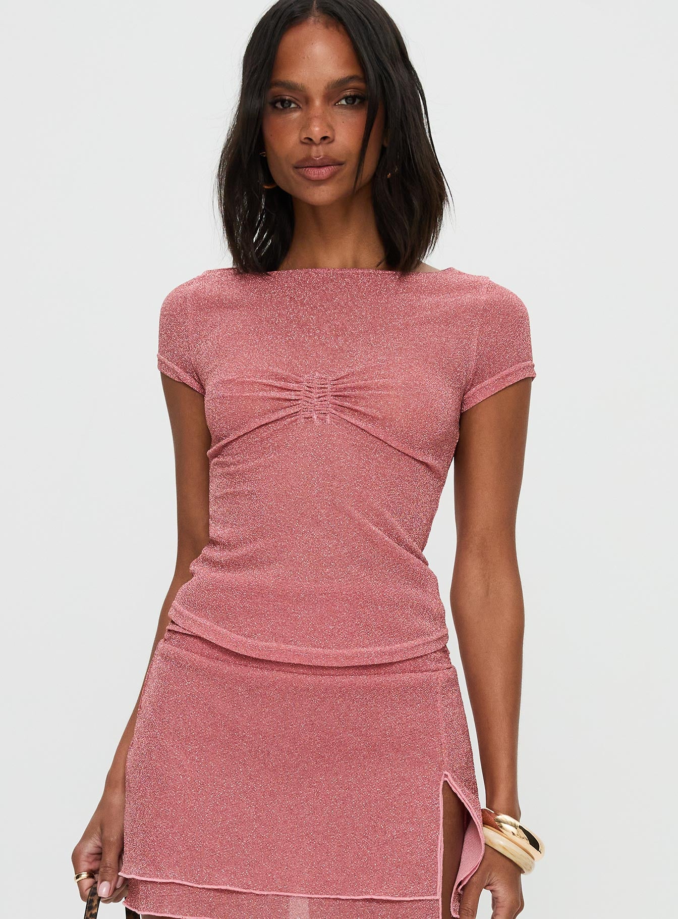 Crystal Clear Mesh Top Pink、mySite、solidvoid