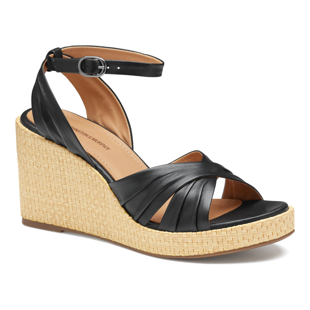 Marcia Cross-Band Ankle Strap Wedge Sandals、mySite、gtrtttuynbv