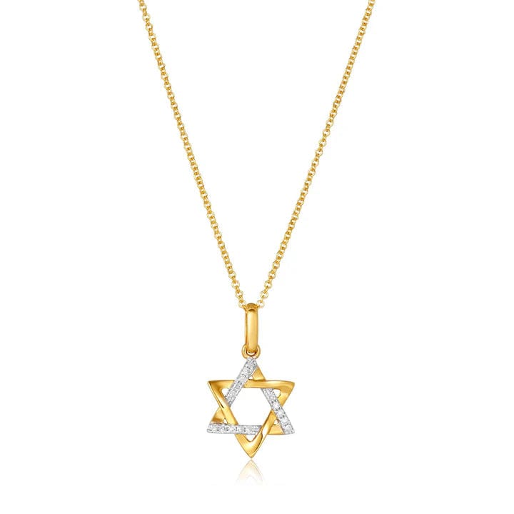Two Tone Diamond Star of David Necklace - 14k Gold、mySite、topwebapps