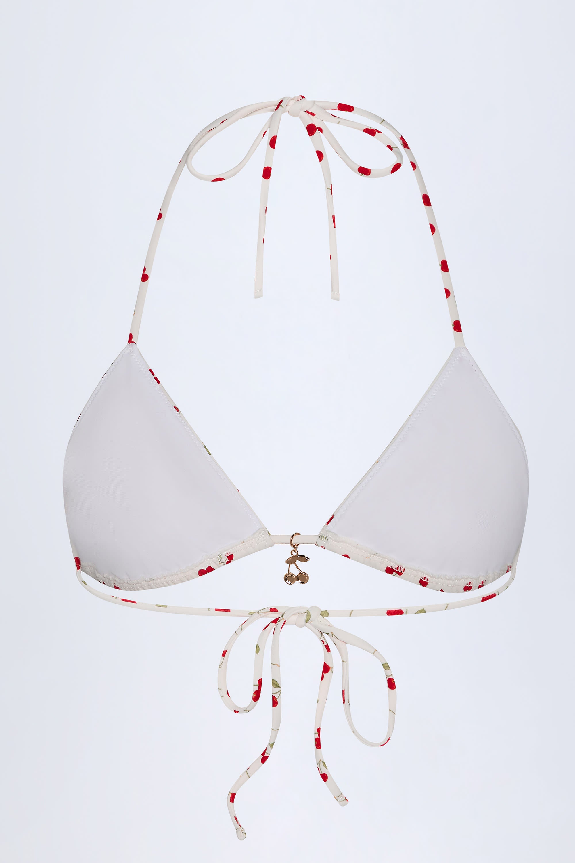  Charm-Detail Triangle Bikini Top in Cherry Print、mySite、sugarbowlscore