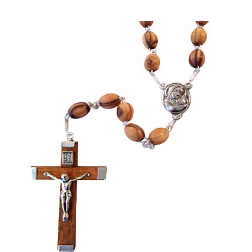Holy Land Imports Olive Wood Rosary With Water from the River Jordan、mySite、topwebapps