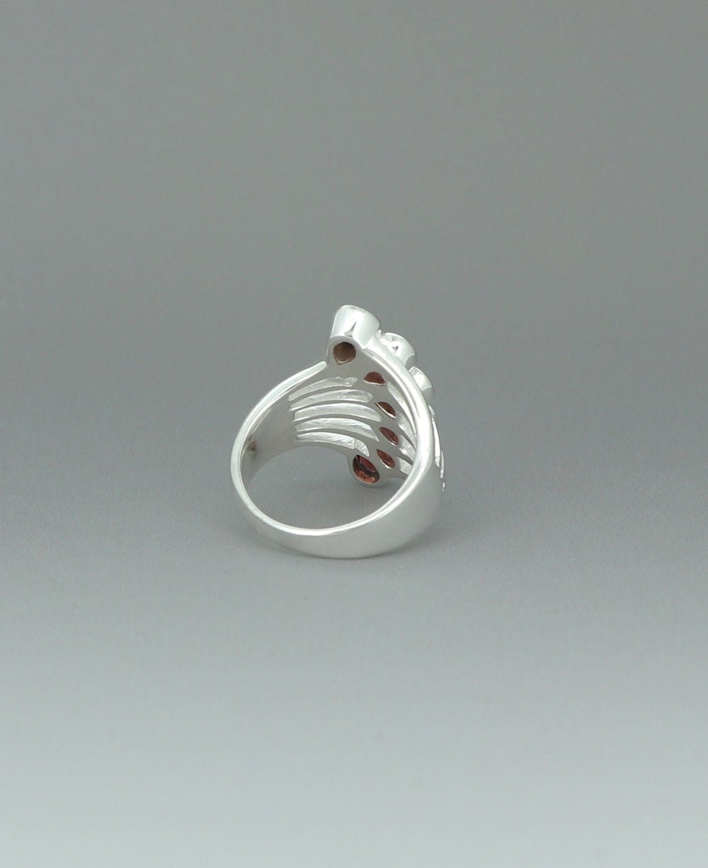 Sterling Silver Teardrop Gemstones Garnet Ring、mySite、topwebapps