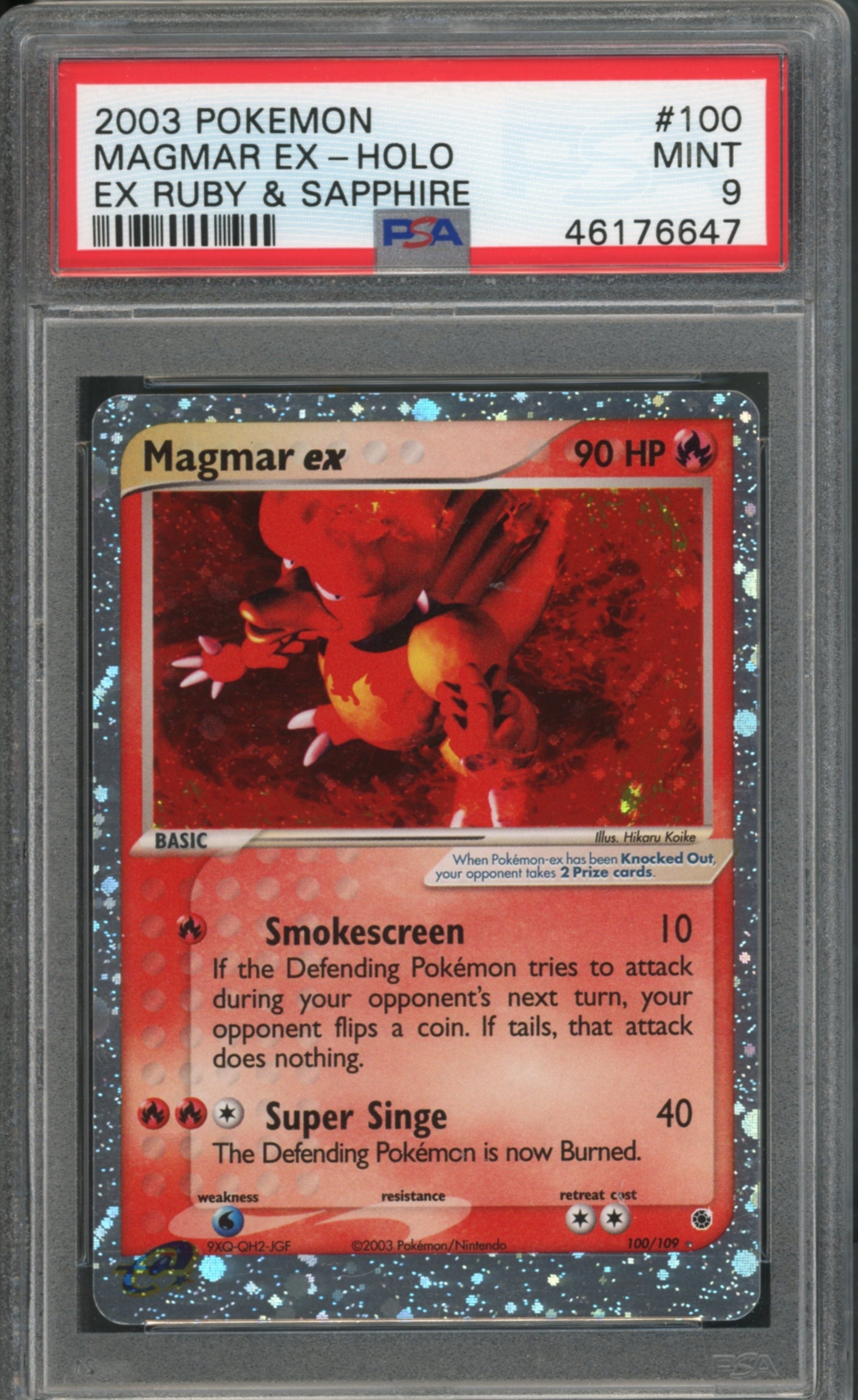 Magmar EX #100 PSA 9 Ex Ruby and Sapphire、mySite、waistdrama