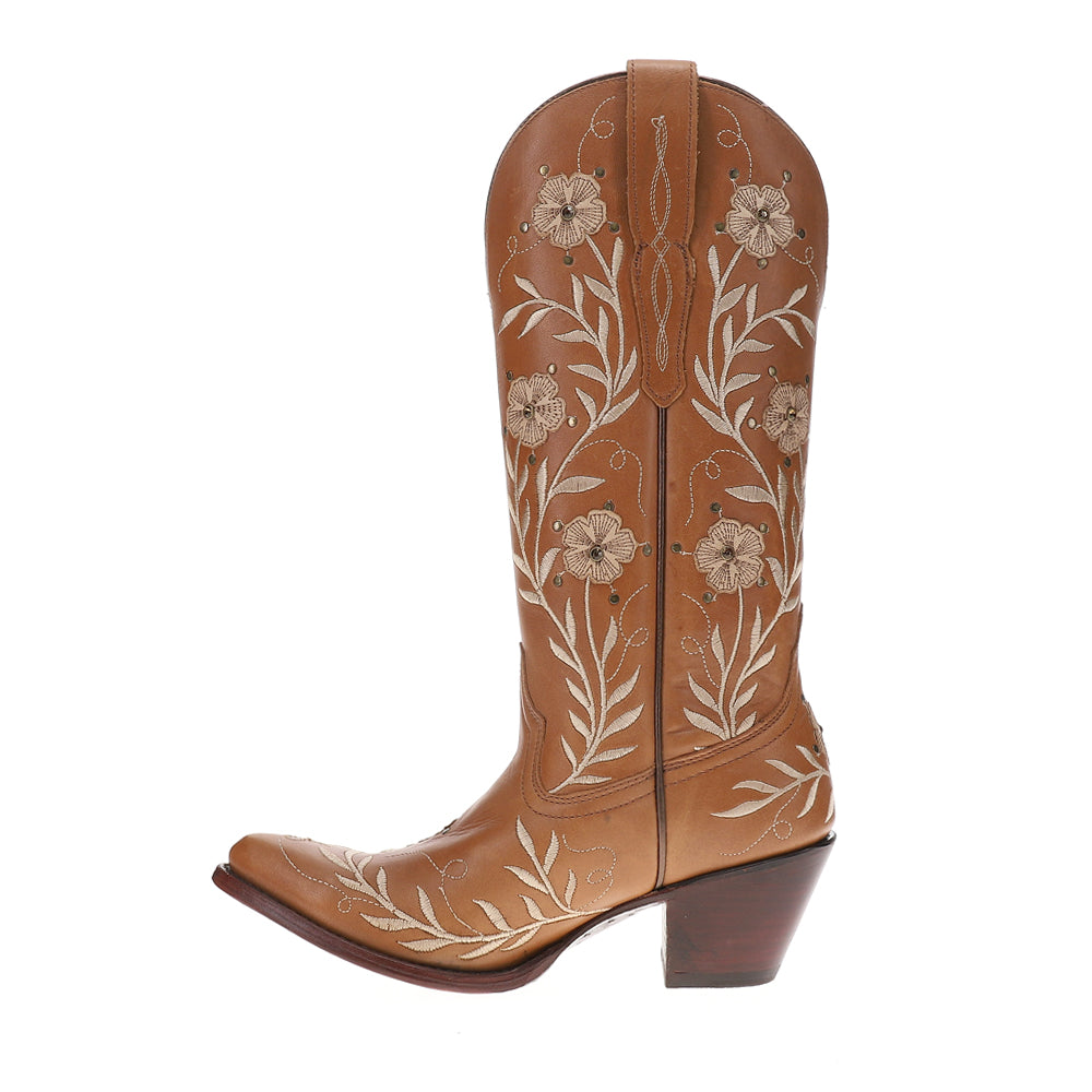 Romance Floral Embroidered Pointed Toe Cowboy Boots、mySite、gtrtttuynbv