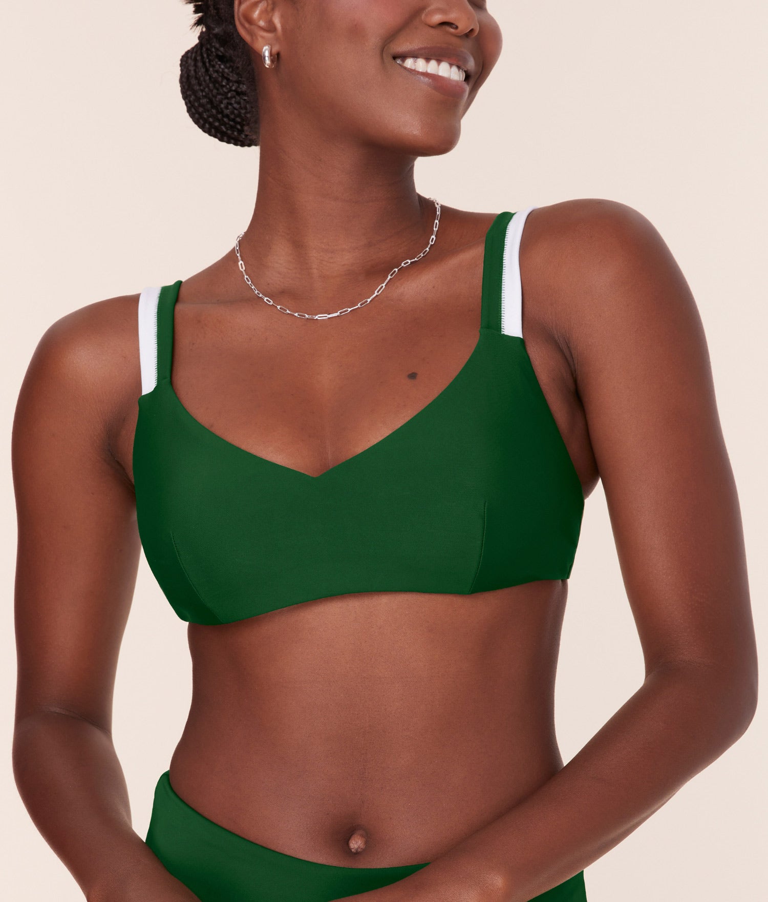  The Rockley Bikini Top - Eco Nylon - Pesto、mySite、ashleygrahame