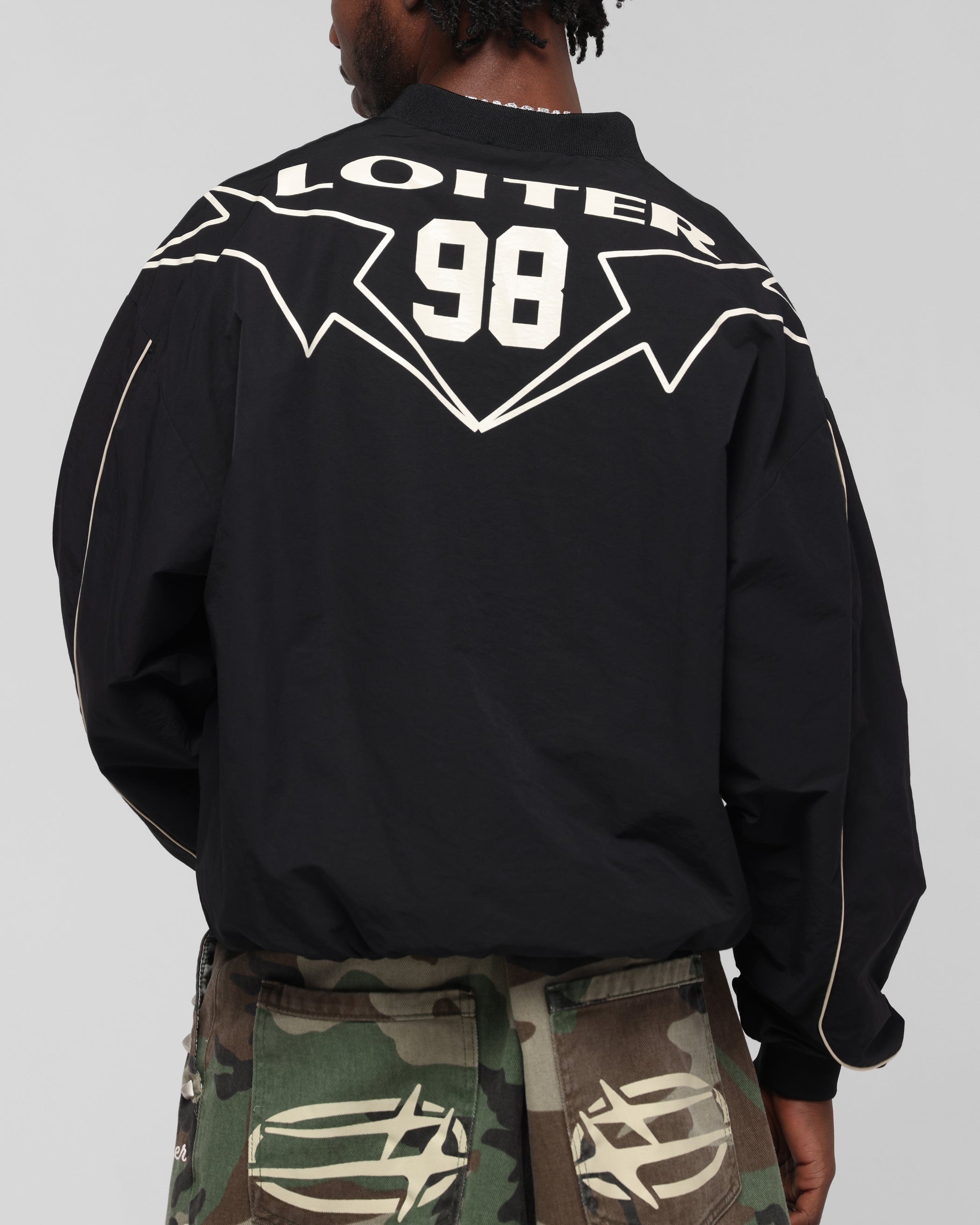Loiter Racer Nylon Jersey Crewneck Black、mySite、zt4zffjzw