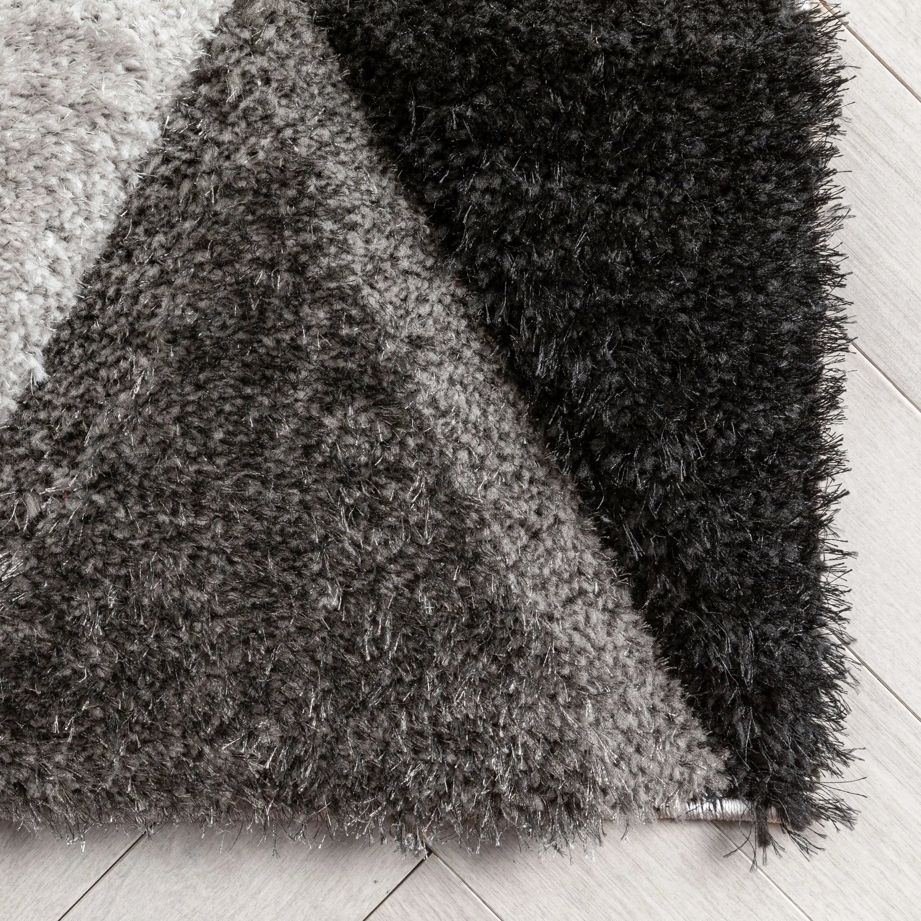 Holland Modern Geometric Black 3D Textured Thick & Soft Shag Rug、mySite、gigharbornorthrealestate