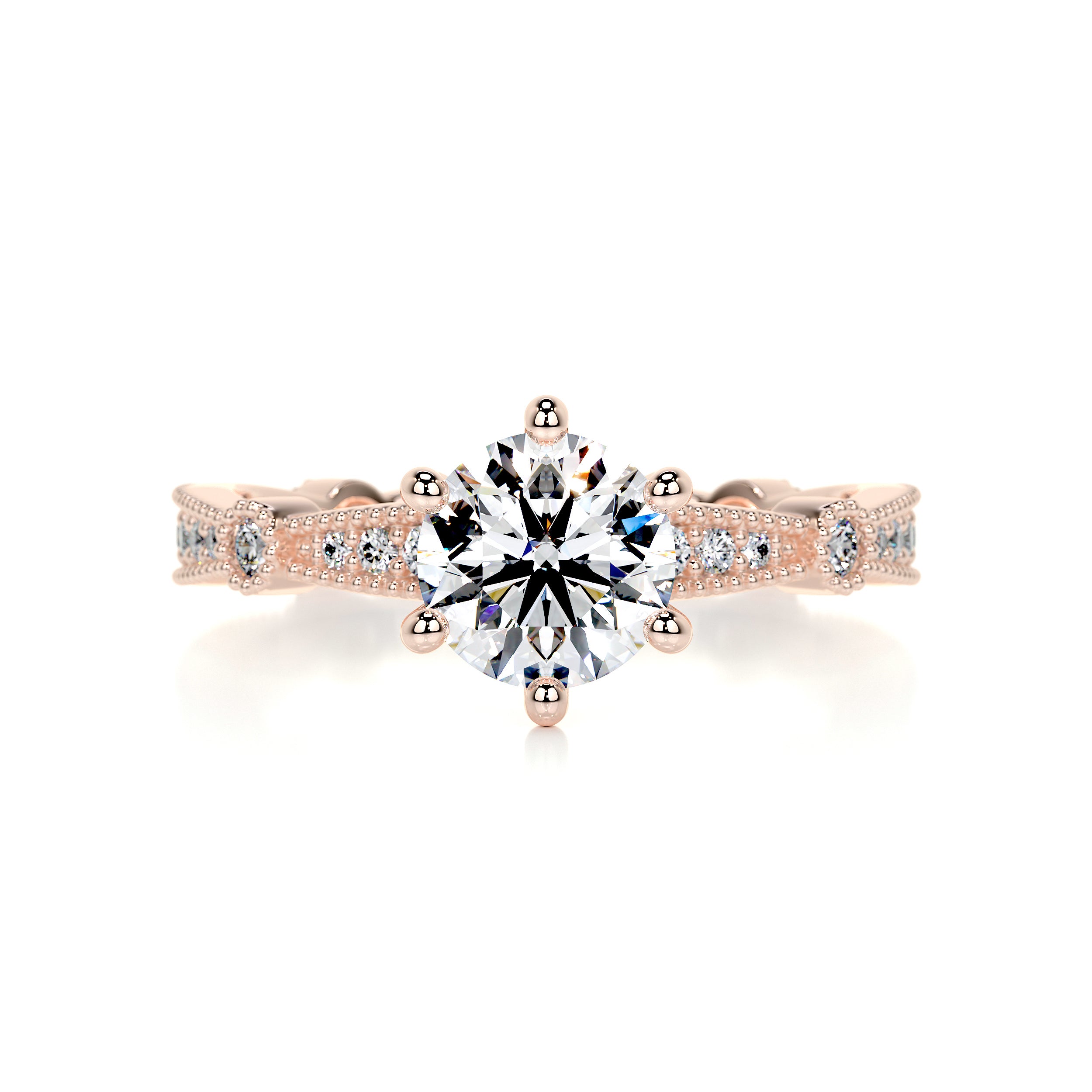 Stacy Moissanite & Diamond Ring -14K Rose Gold、mySite、hinf8tx79