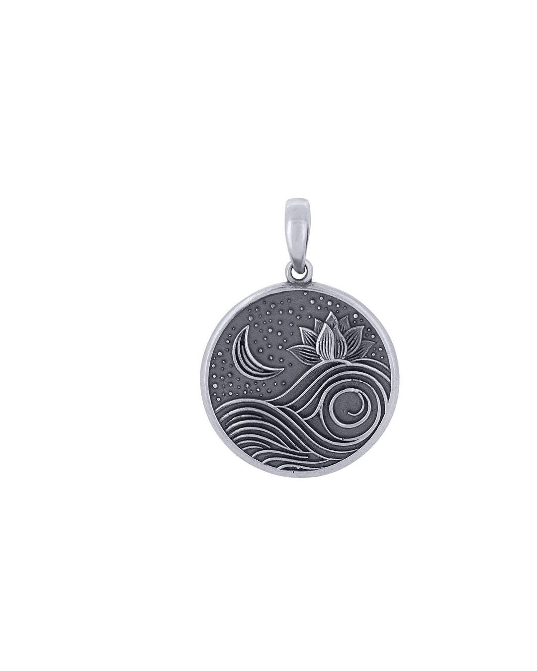 Sterling Silver Rise Above Lotus Night Pendant、mySite、topwebapps