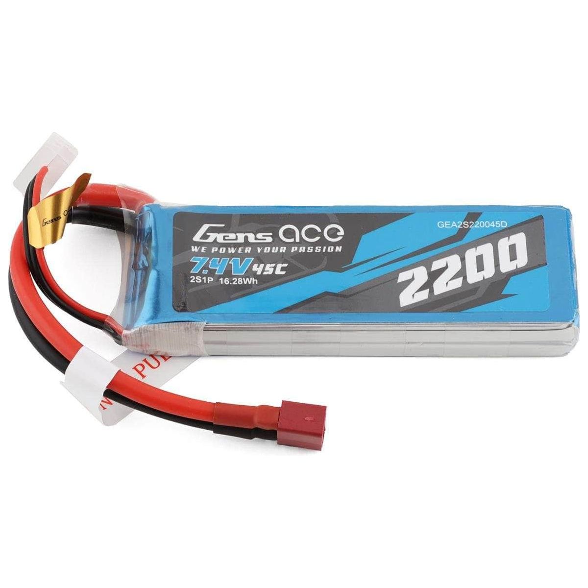  GEA2S220045D, Gens Ace 2s LiPo Battery 45C (7.4V/2200mAh) w/T-Style Connector、mySite、merchandisen