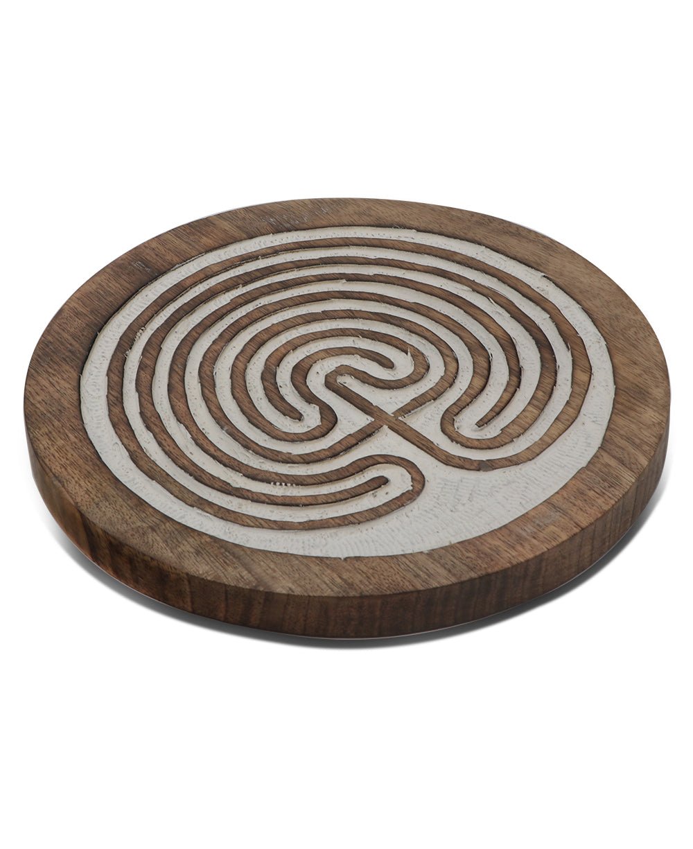 Fairtrade Seven Circle Wood Meditation Labyrinth Trivet and Wall Hanging、mySite、topwebapps
