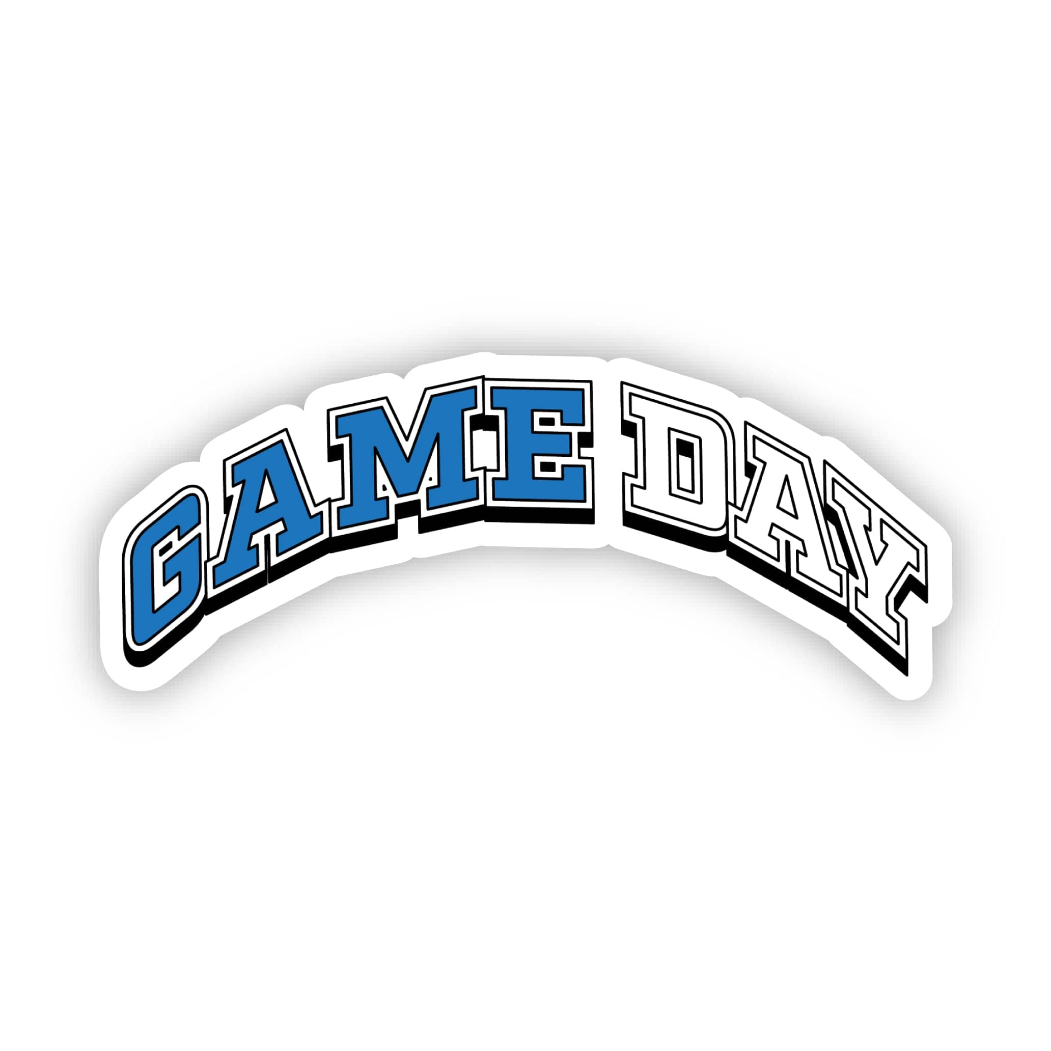  Game Day Blue White Sports Curved Text Sticker、mySite、ghnorth